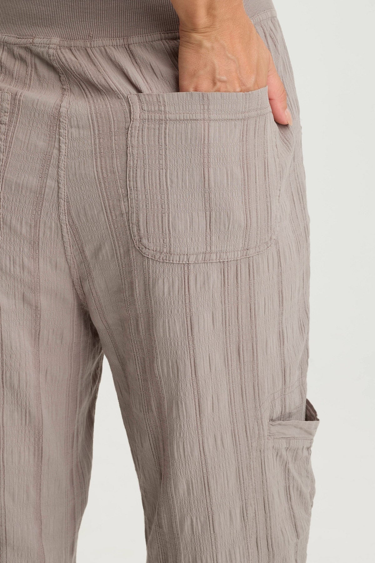 Ryle Textured Gauze Cargo Crop Pants for Women - Stylish High Waist Utility Pants for Casual Outfits, Streetwear & Summer Fashion
