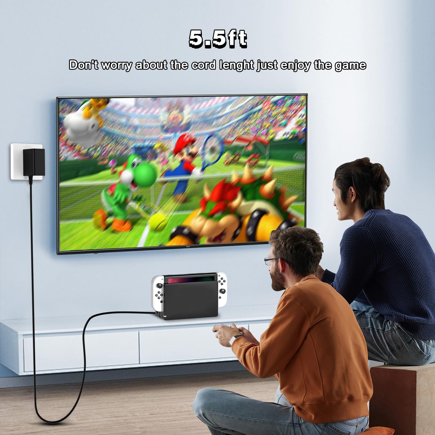 39W Fast Charger for Nintendo Switch & Switch Lite/OLED - 15V 2.6A AC Power Adapter with 5FT USB-C Cable - Compatible with Steam Deck Dock & TV Mode - Perfect for Gaming On-The-Go & Home Entertainment Setup