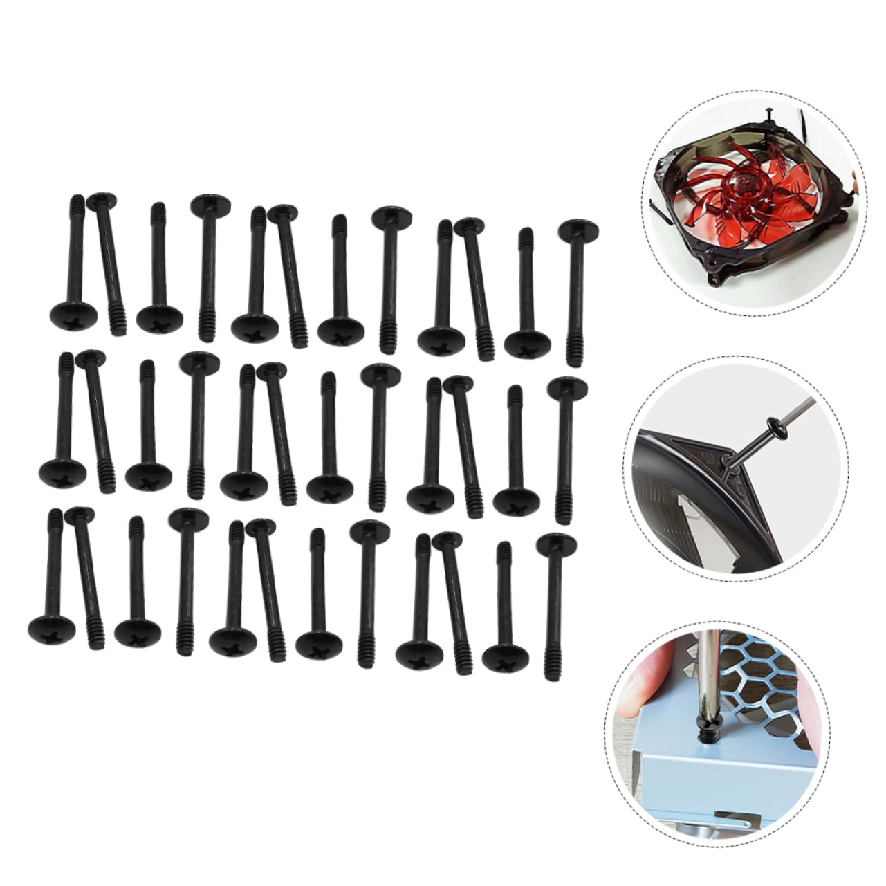 50pcs 30mm PC Case Fan Mounting Screws - HOMSFOU Replacement Computer Screws Kit for Laptop, Desktop & Gaming PC Builds - Perfect for DIY Repairs & Upgrades