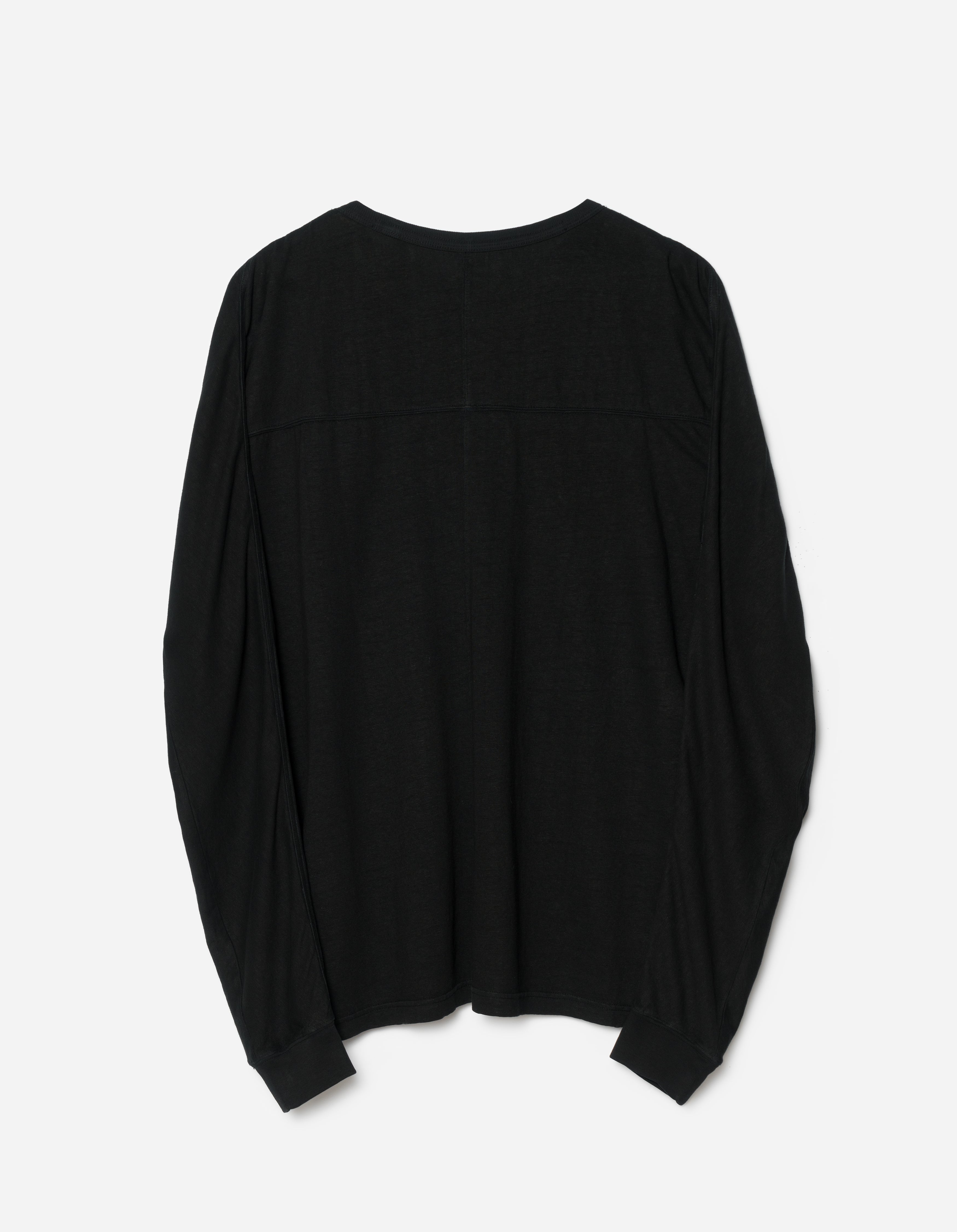 5245 Hemp Cross Oversized Long Sleeve T-Shirt for Men & Women - Soft Organic Cotton Blend, Black - Perfect for Casual Wear, Street Style & Layering