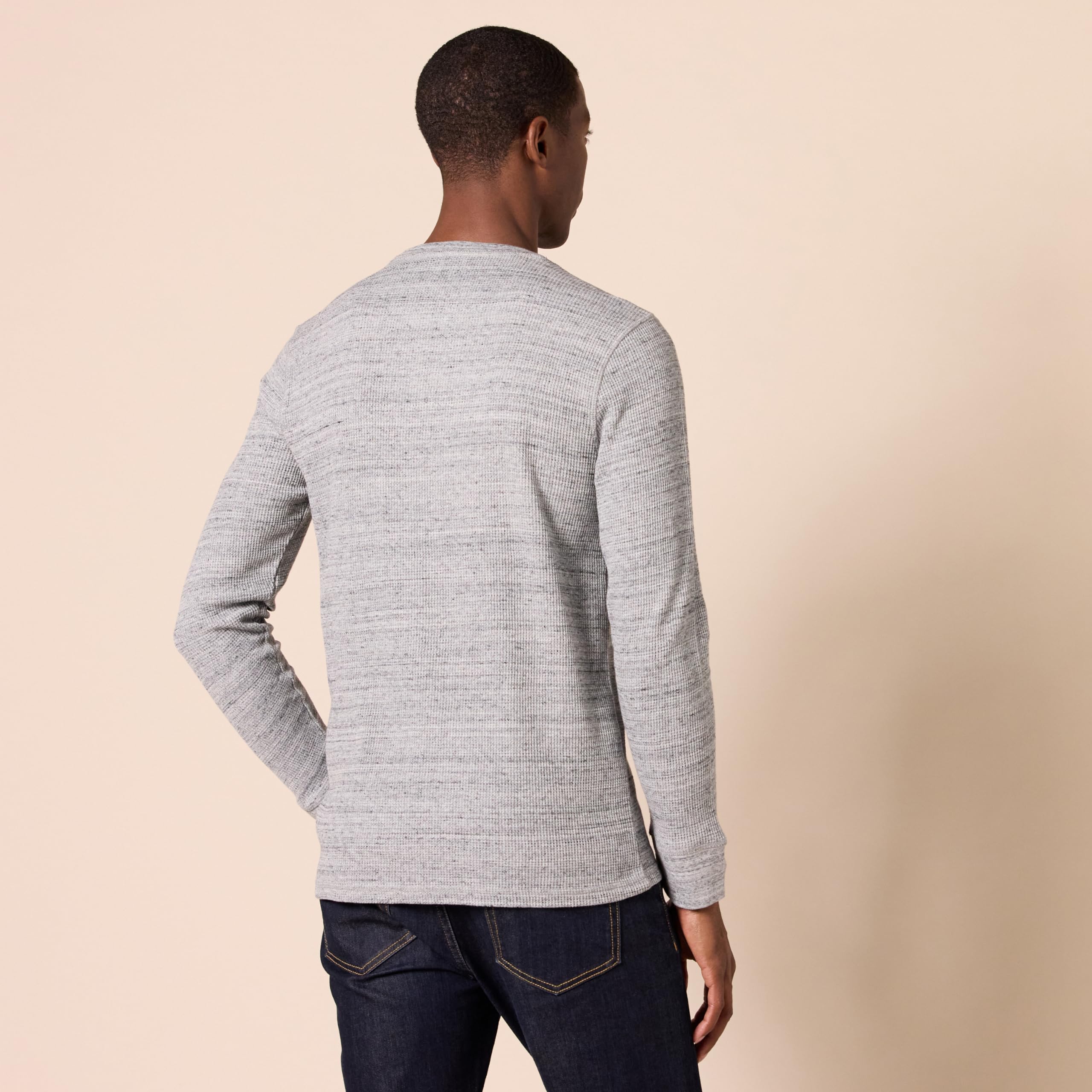 Amazon Essentials Men's Regular-Fit Long-Sleeve Waffle Henley Shirt - Comfortable Casual Wear for Work, Outdoor & Everyday Use