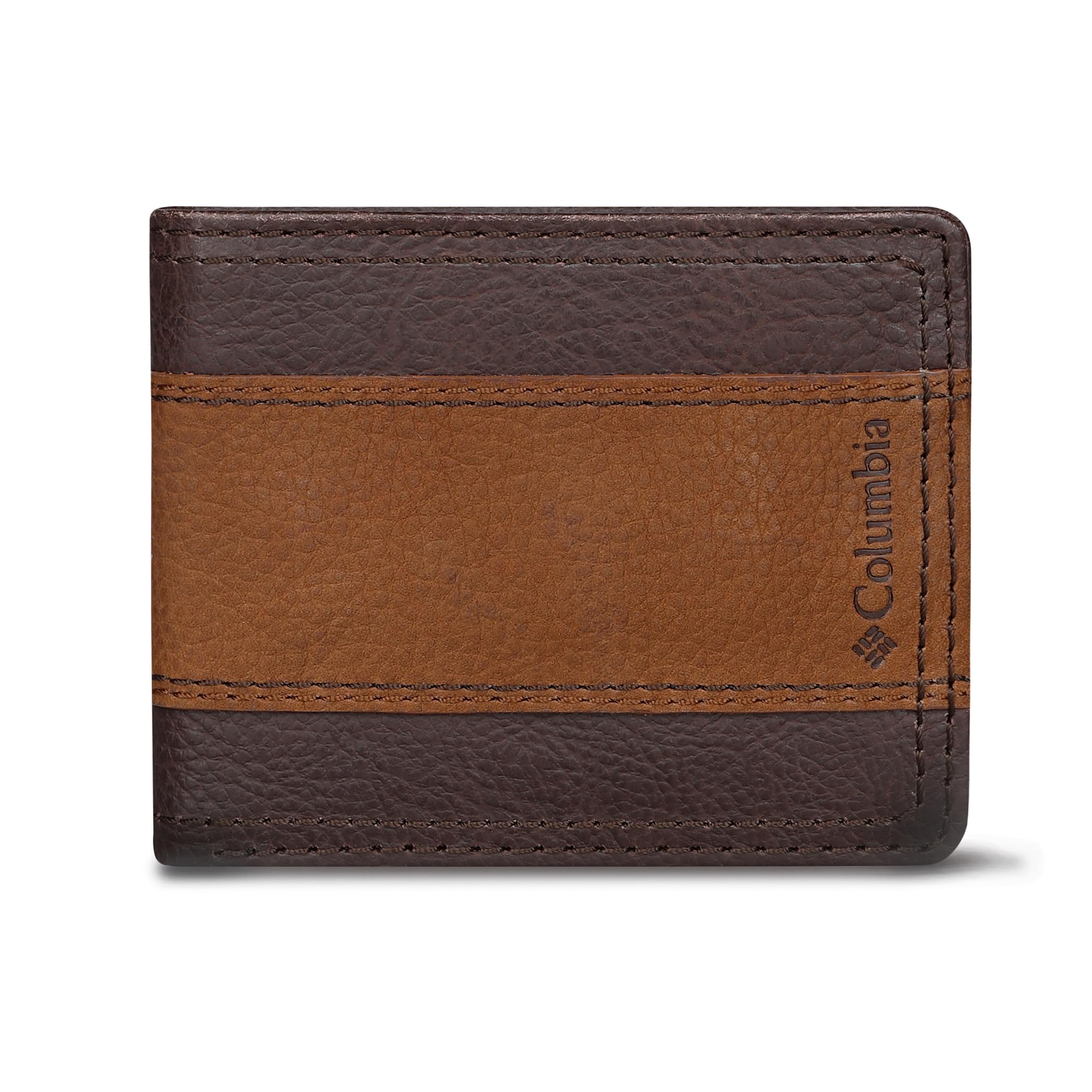 Columbia Men's Everyday Bifold Wallet - RFID Blocking, Multiple Card Slots & ID Window | Slim Leather Wallet for Cash & Credit Cards | Perfect for Travel, Business & Daily Use