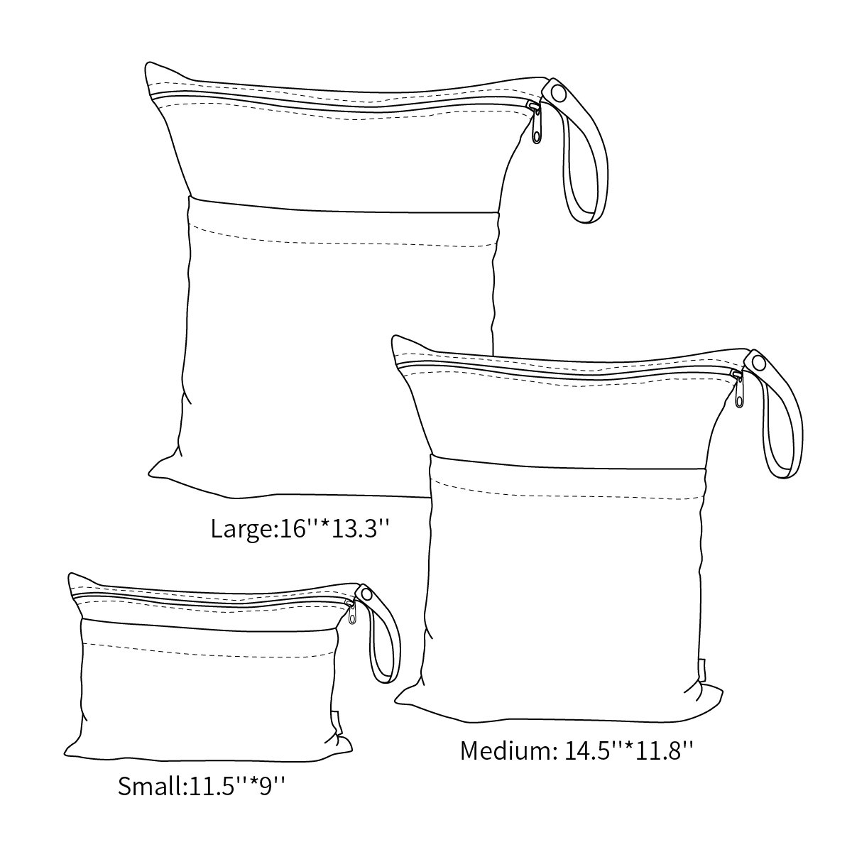 ALVABABY 3-Pack Waterproof Reusable Wet Dry Bags for Baby Cloth Diapers | 2-Pocket Design for Organization | Ideal for Travel, Beach, Pool, Daycare & Gym | Perfect for Swimsuits, Wet Clothes & Soiled Baby Items (3L-YX36) | Great for Moms On-the-Go & Active Lifestyles