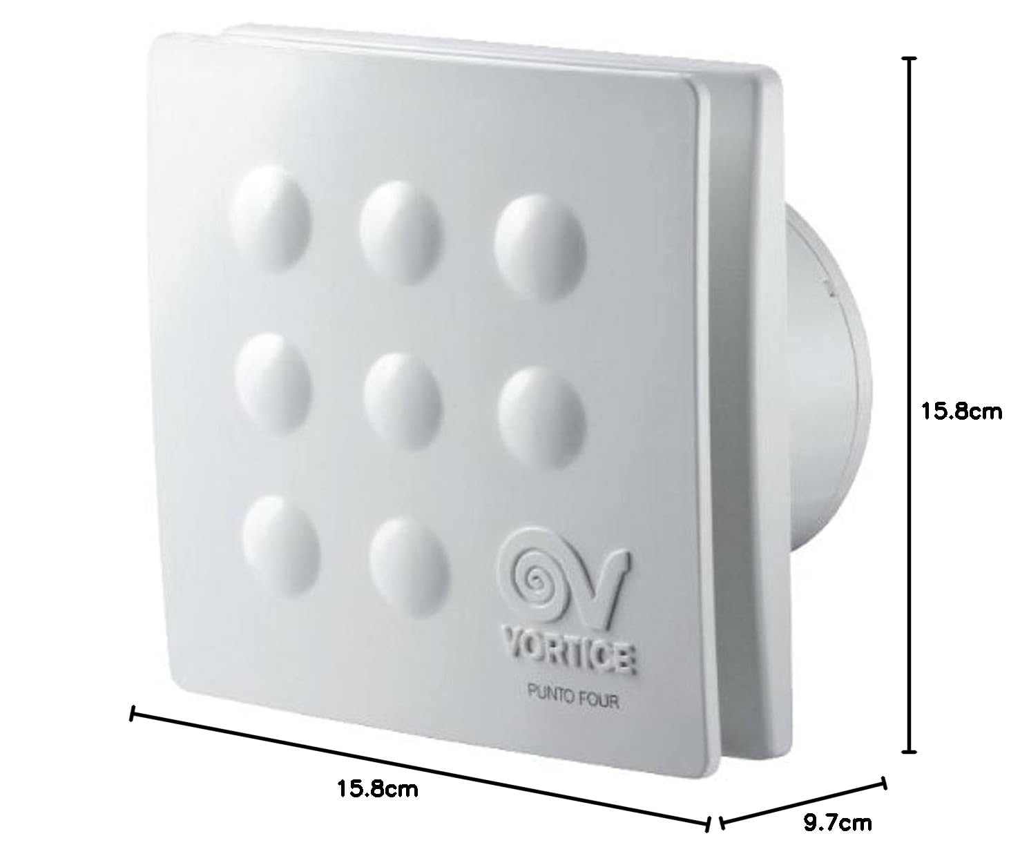 Vortice MFO100/4 11145 Wall Mounted Helical Extractor Fan - 10CM, No Timer, 15W, White - Perfect for Kitchen, Bathroom & Garage Ventilation