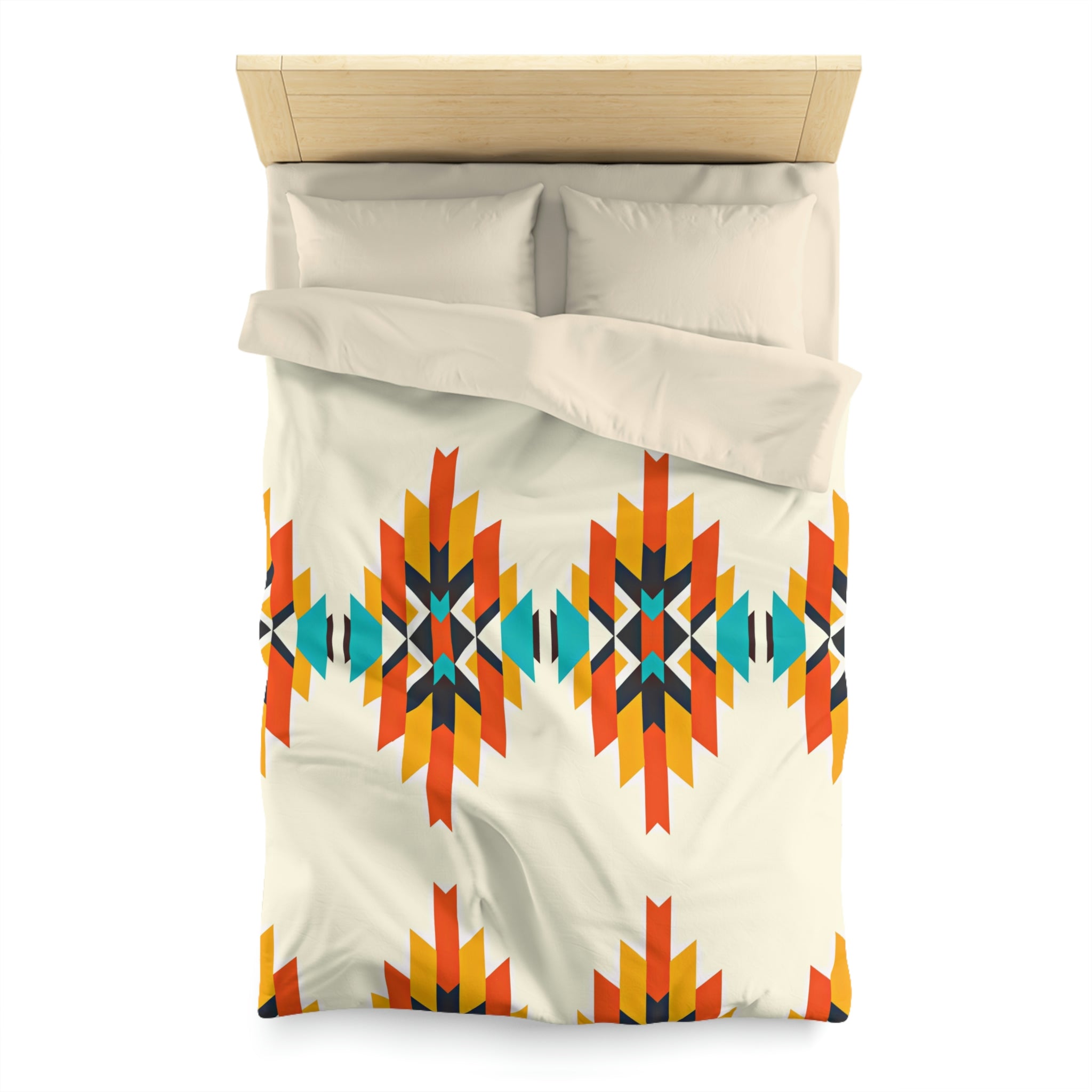 Southwestern Arrow Print Microfiber Duvet Cover Set - Soft Bedding for Queen King Bed - Boho Chic Bedroom Decor for Cozy Home & Guest Room