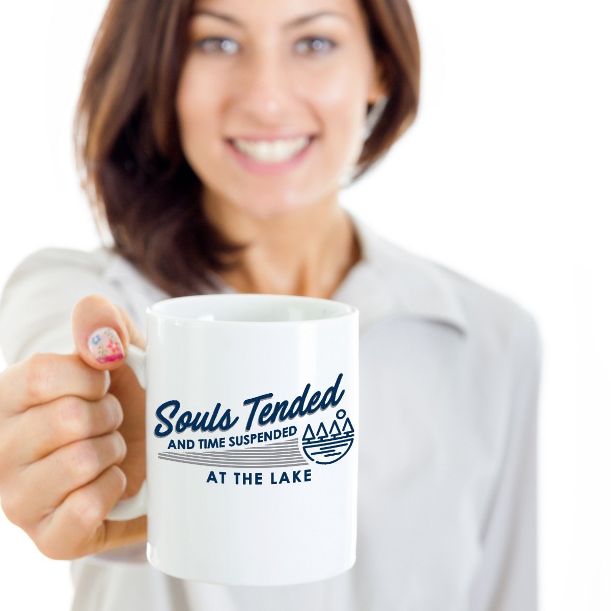 15oz Lake-Themed Coffee & Tea Gift Mug - Perfect for Summer Vacation, Camping & Relaxing by the Water - Fun Lake Life Ceramic Cup for Men & Women