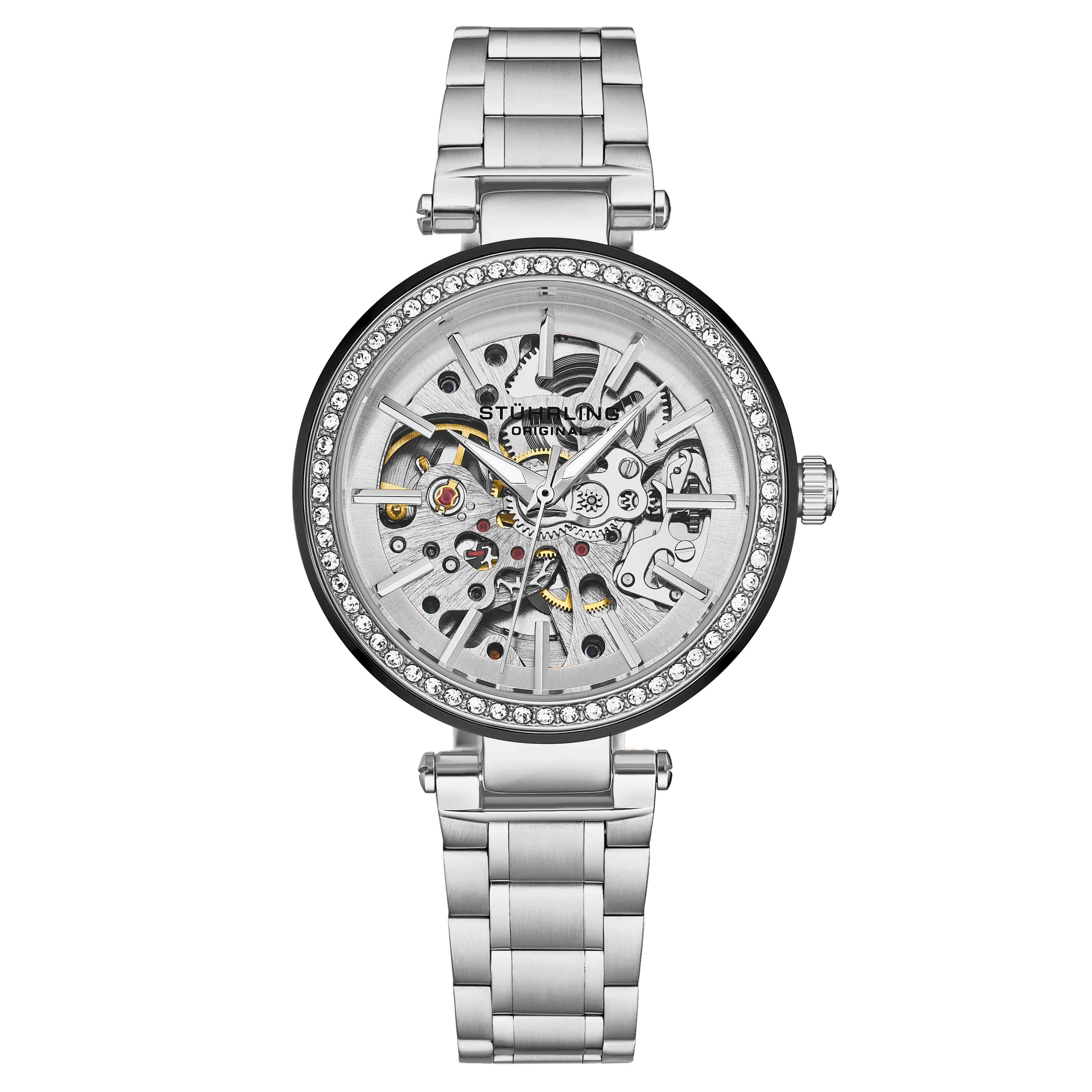Radiant Elegance 4039 Automatic 36mm Skeleton Watch for Men - Luxury Mechanical Timepiece with Transparent Dial - Perfect for Business, Formal Events & Gift Giving