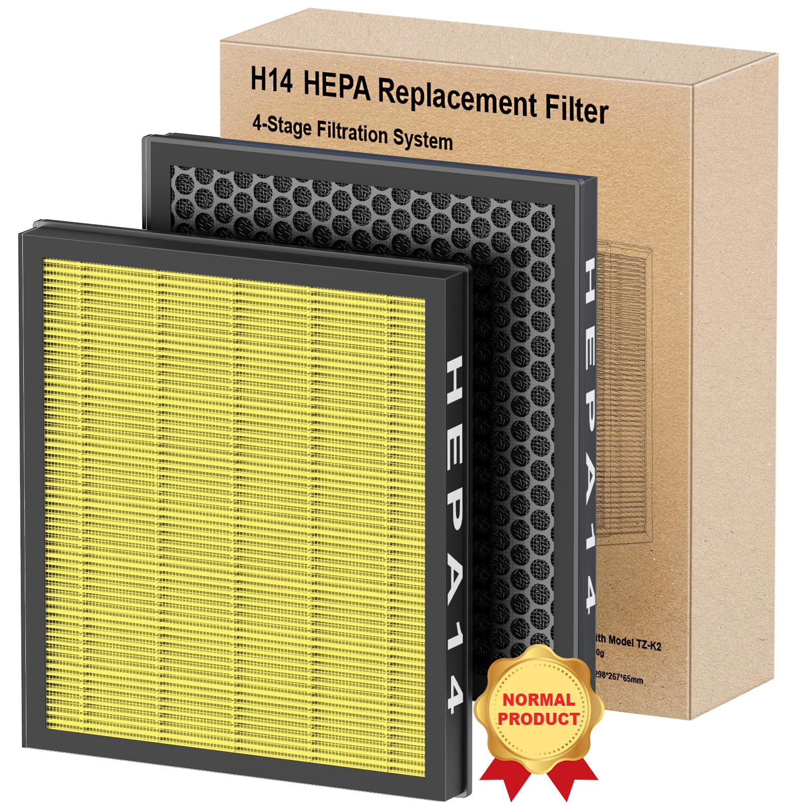 FRESHDEW H14 HEPA Air Filter Replacement 2-Pack for AP304 Air Purifier - High Efficiency Dust, Smoke, Pollen & Pet Dander Removal - Perfect for Bedroom, Office & Nursery Use (Standard PET Filter)