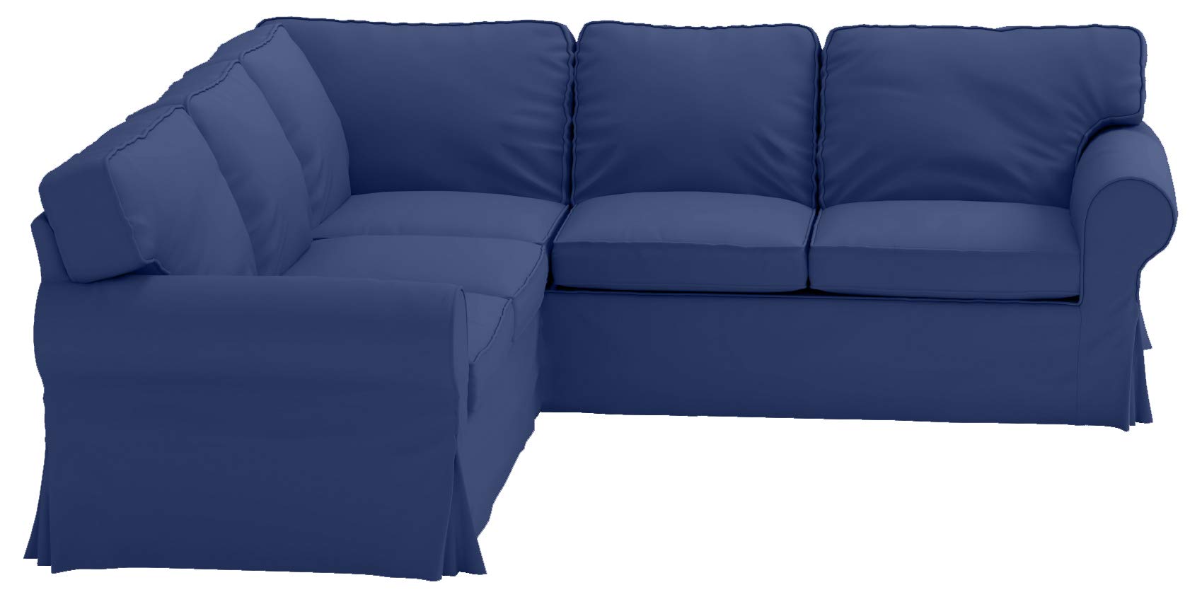 Custom-Made Thick Cotton IKEA Ektorp 2-Seater Sofa Cover Replacement Slipcover - Dark Blue | Perfect for IKEA Ektorp Corner & Sectional Sofas | Home Decor, Living Room Upgrade & Furniture Protection