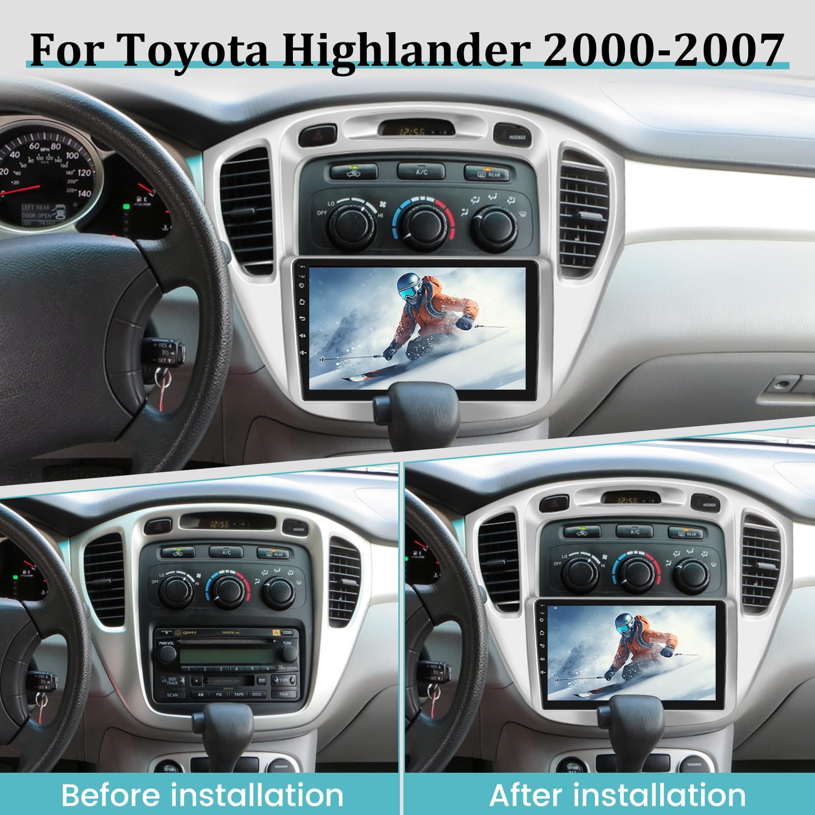 2+64GB Android 13 Car Stereo for Toyota Highlander 2000-2007 - 9