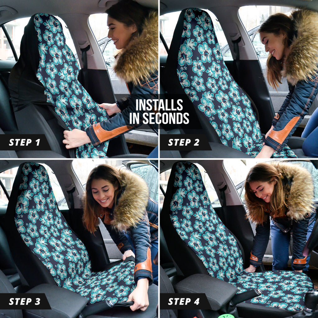 Premium Blue Hibiscus Hawaiian Flower Car Seat Covers - Breathable & Durable Auto Accessories for Cars, SUVs, Trucks | Perfect for Beach Trips, Summer Road Travel & Tropical Style Decor
