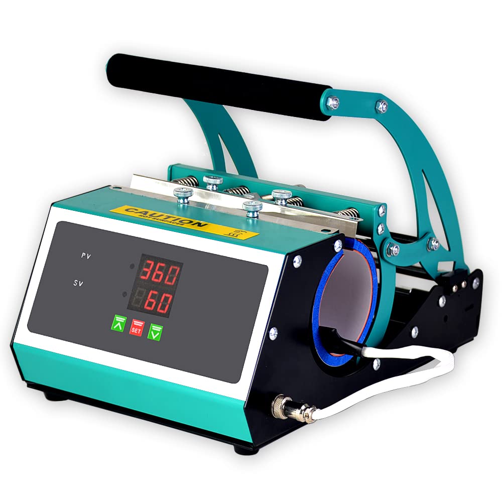 20oz DIY Tumbler Heat Press Machine - Sublimation Heat Transfer for Skinny Tumblers, Perfect for Custom Mug & Cup Printing (Green) | Home Crafting, Small Business & Personalized Gift Making