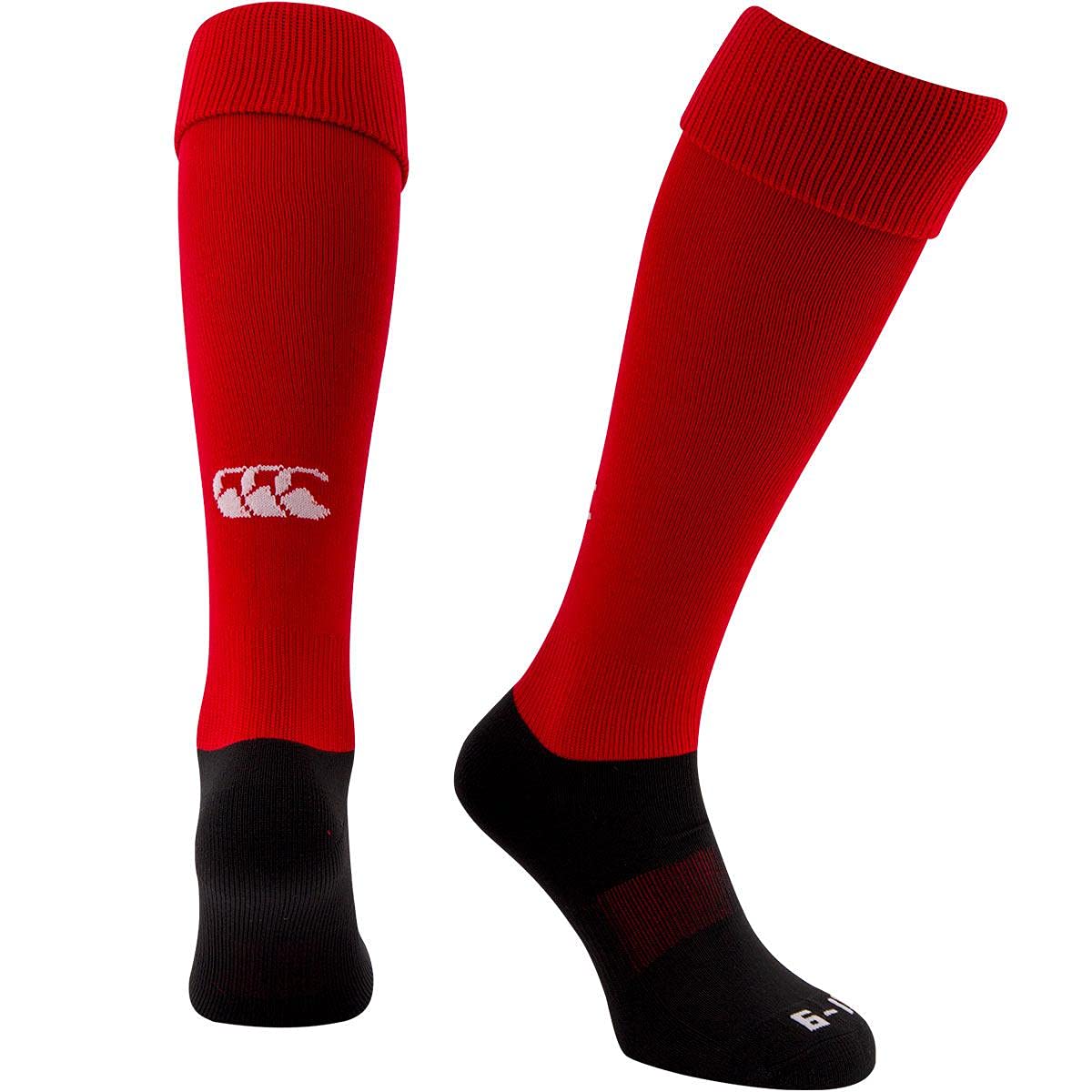 Canterbury Men's Rugby Socks - Breathable Performance Sports Socks for Rugby Players (Medium, Red) - Perfect for Training, Matches & Active Wear