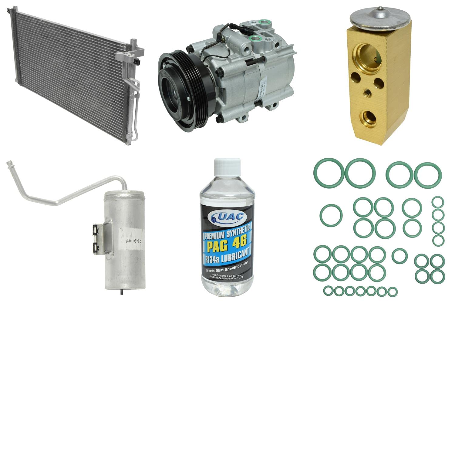 HVAC A/C Compressor and Condenser Replacement Kit - Universal Fit for Car & Truck AC Systems - Perfect for DIY Auto Repair & Maintenance