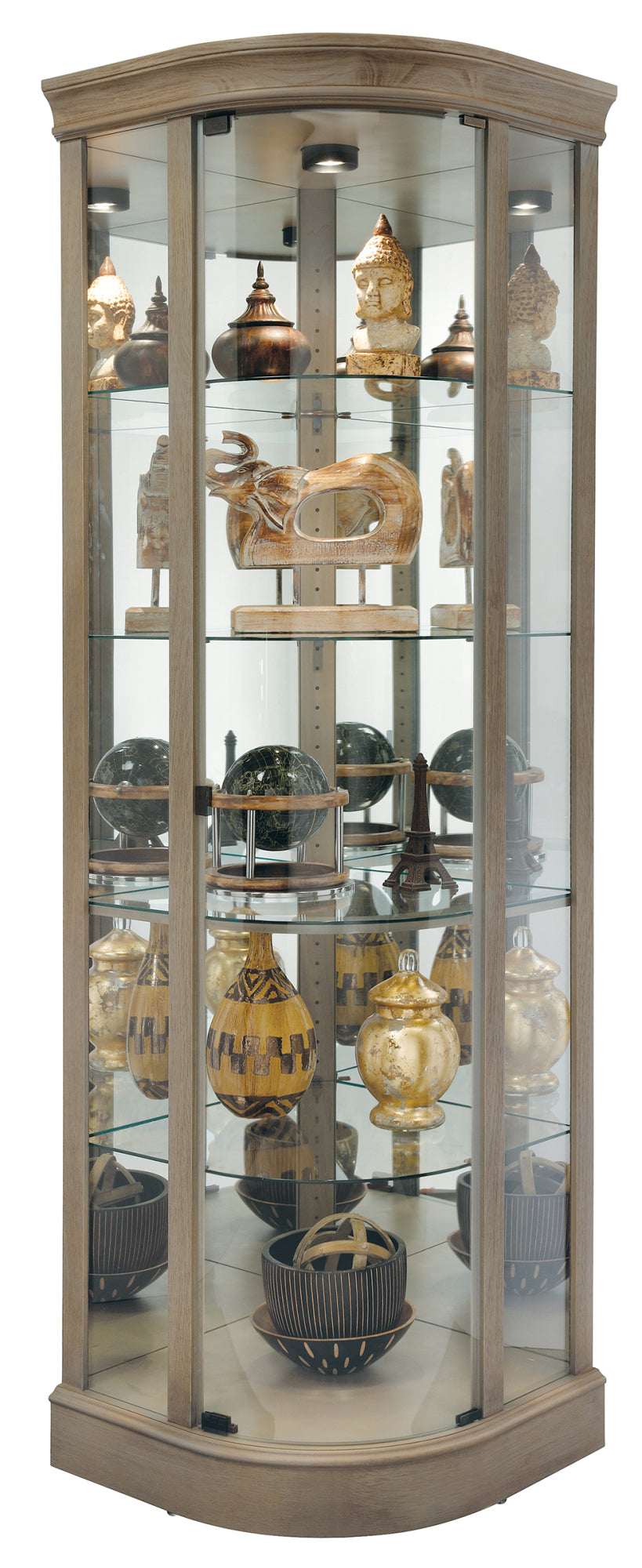 Marlowe V Corner Curio Cabinet - Elegant Display Case for Collectibles & Home Decor | Perfect for Living Room, Dining Room, or Entryway
