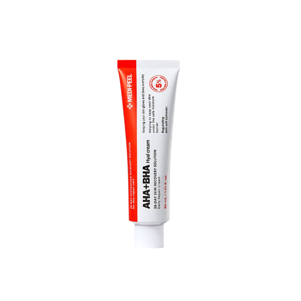 Medi Peel AHA BHA 28 Days Hyaluronic Acid Moisturizing Cream - Hydrating & Exfoliating Face Cream for Dry Skin, Anti-Aging & Brightening - Perfect for Night Routine & Daily Skincare