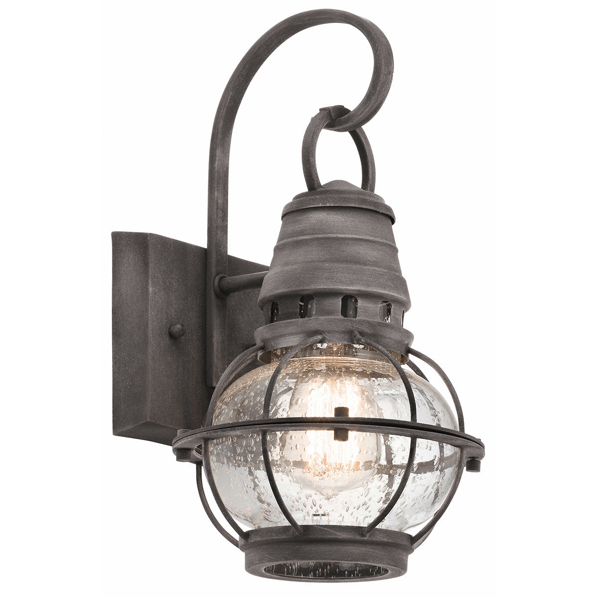 Bridge Point Small/Medium/Large Wall Lantern - Weathered Zinc/Natural Brass Finish Outdoor Lighting - Perfect for Porch, Garden, Patio & Entryway Decor