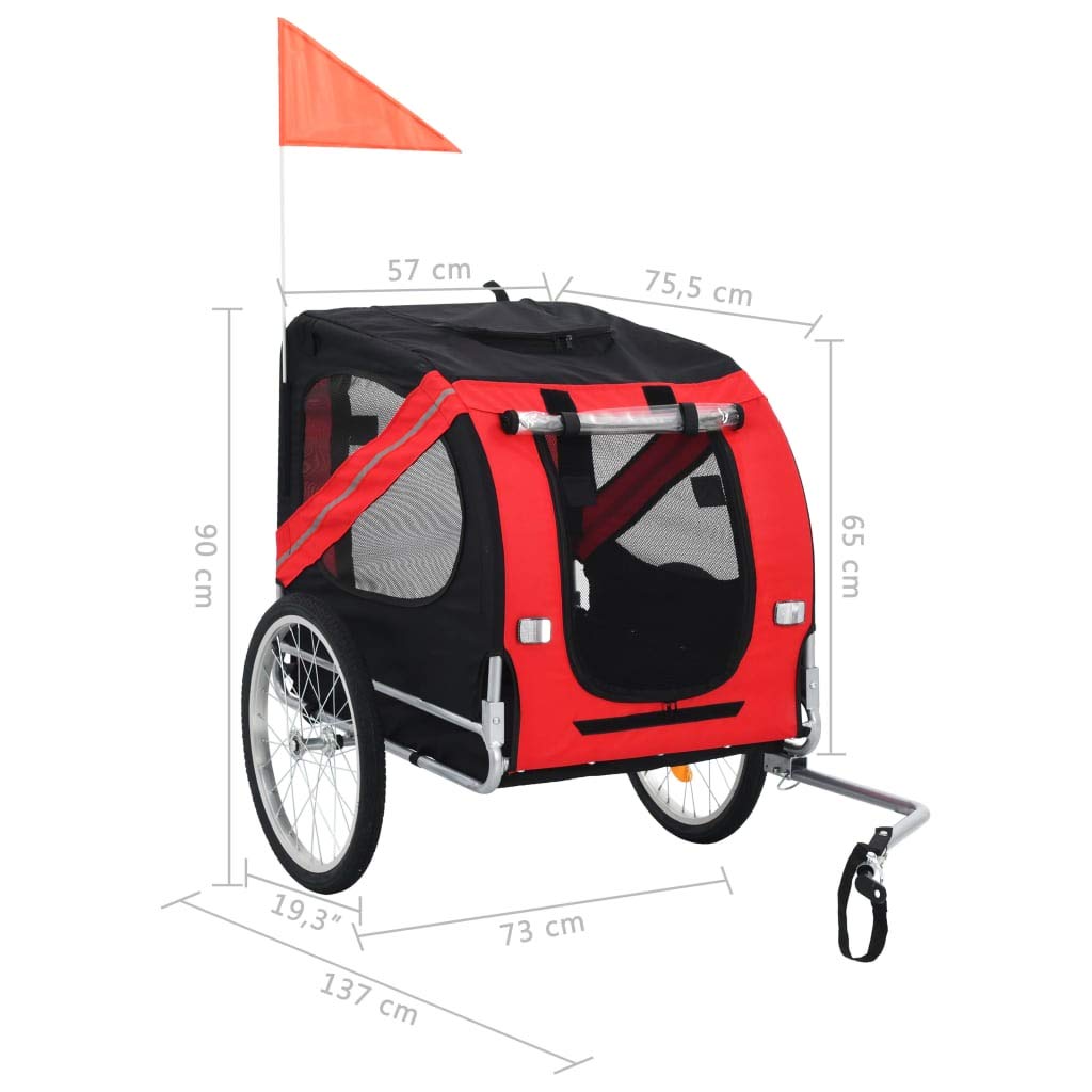 Festnight Foldable Dog Bike Trailer with Breathable Mesh Windows & Safety Flag - Suspension Pet Bicycle Carrier for Small to Medium Dogs & Cats - Perfect for Cycling Adventures, Park Trips & Outdoor Exercise with Your Pet