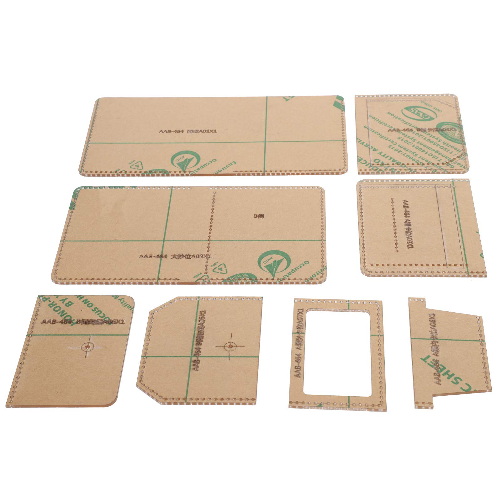8Pcs Acrylic Wallet Template Set - Clear Leather Craft Stencils for DIY Wallet Making, Leather Cutting Tool for Handmade Purses & Card Holders - Perfect for Leatherworking, Crafting, and DIY Gift Projects