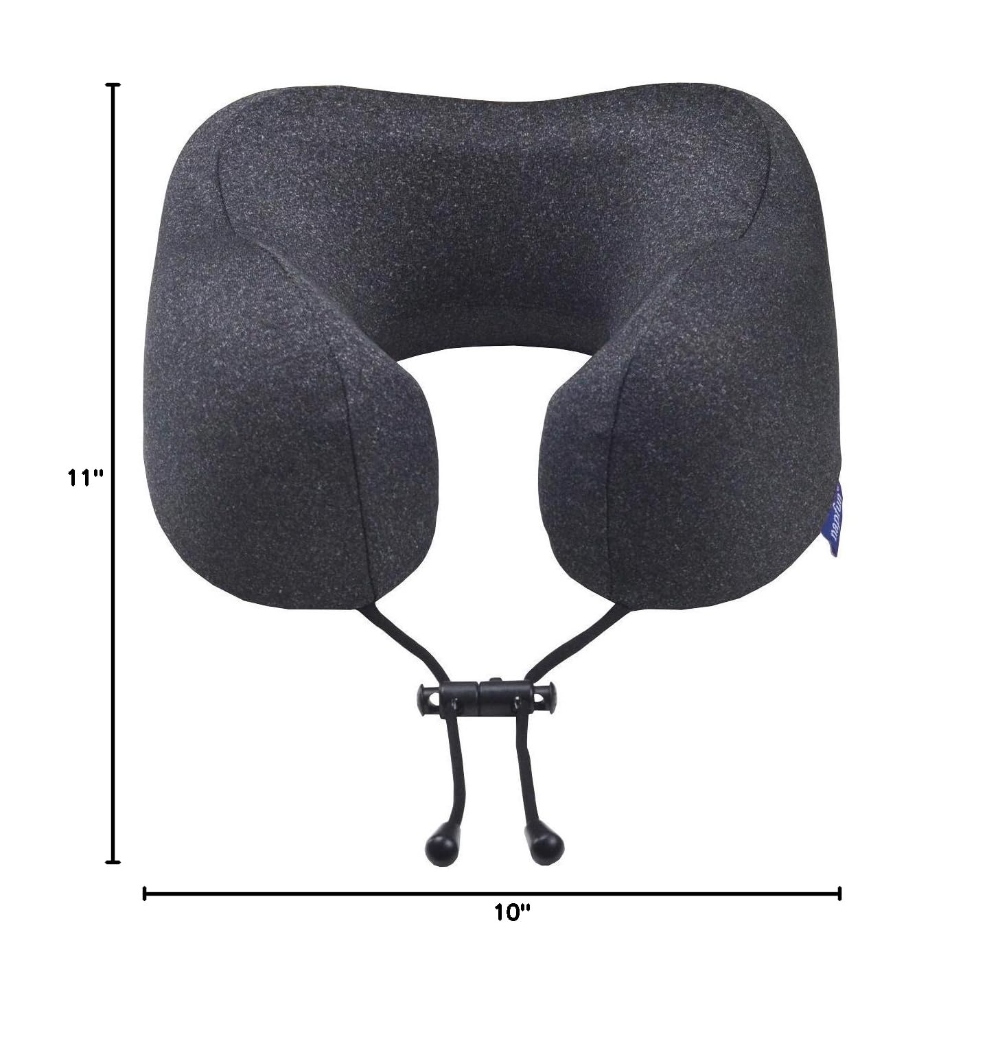 NapFun Upgraded 100% Pure Memory Foam Travel Neck Pillow for Airplane Sleeping - Ergonomic Headrest Support for Long Flights, Portable Travel Accessory (Full Black) - Perfect for Business Trips, Road Trips & Camping
