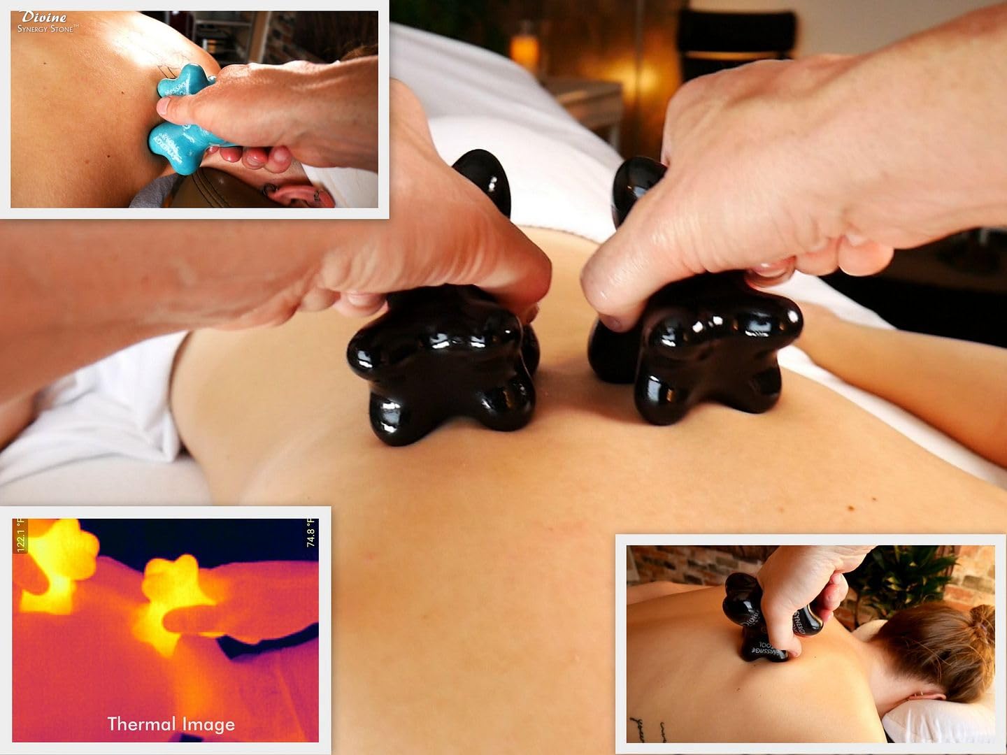 Premium Basalt Black Hot Stone Massage Set of 2 - Professional Therapeutic Tools for Deep Muscle Relaxation & Pain Relief - Includes Free YouTube Training Videos - Perfect for Spa, Home Use & Professional Therapists