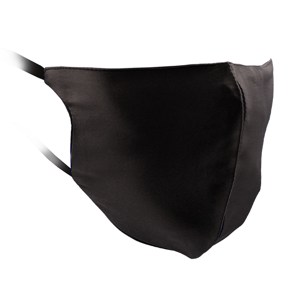 Luxury Black Silk Face Mask - Breathable & Comfortable for Daily Wear, Travel, and Special Occasions