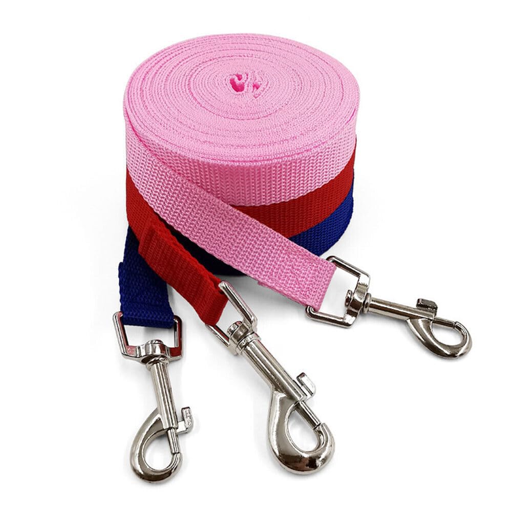 10 Feet Nylon Dog Leash for Small Medium Large Dogs - Durable Puppy Training Lead for Obedience Recall, Walking, Camping & Outdoor Adventures (Black)