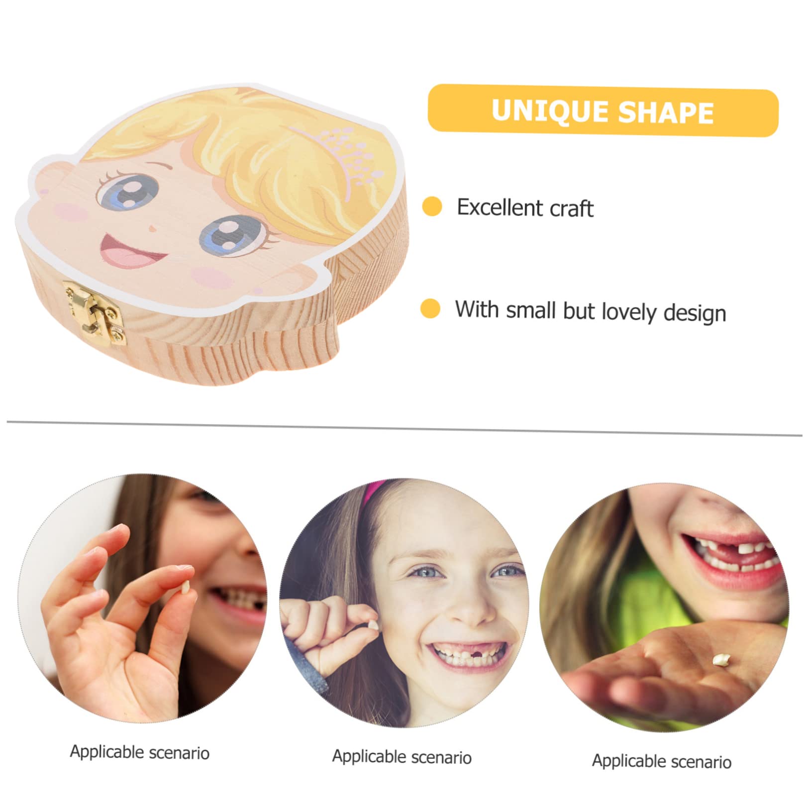 Cabilock 5-Piece Wooden Baby Keepsake Box Set - Handmade Tooth Storage & Memory Box for Newborn Girls - Perfect for First Tooth, Hospital Bracelets & Baby Hair Mementos (Natural Wood)