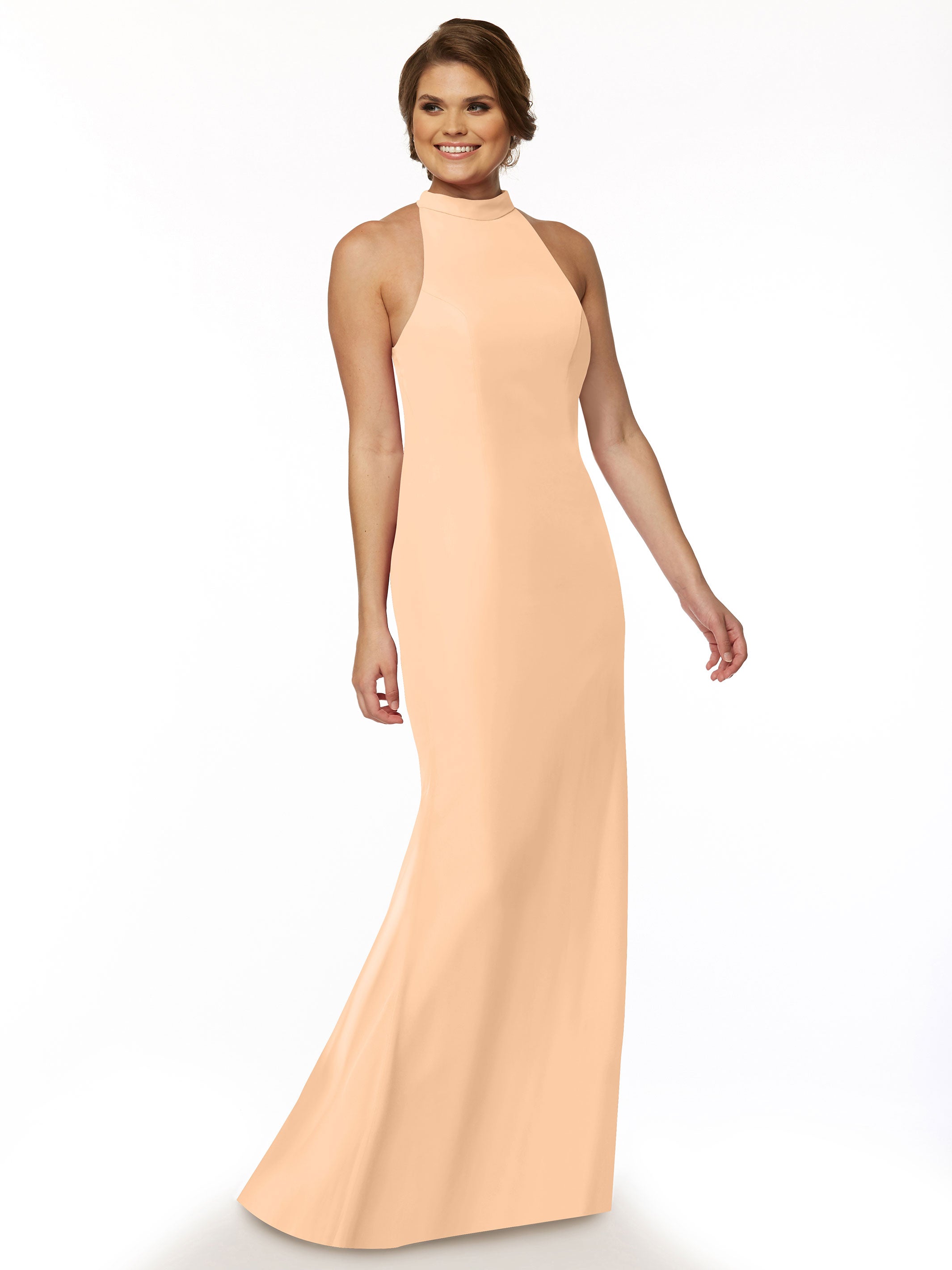 Elegant Mermaid Bridesmaid Dress with Halter Neckline - Perfect for Beach Weddings, Formal Events & Special Occasions