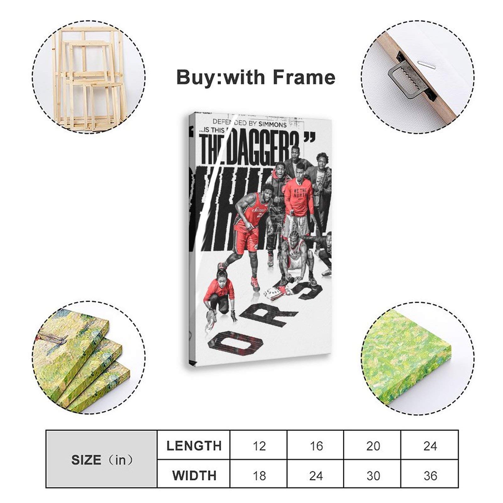 BAOGELI Kawhi Leonard Basketball Pop Art Canvas Wall Decor - 24x36 Inch (60x90cm) NBA Poster for Bedroom, Office & Dorm Room - Perfect Sports Gift for Fans & Home Decoration
