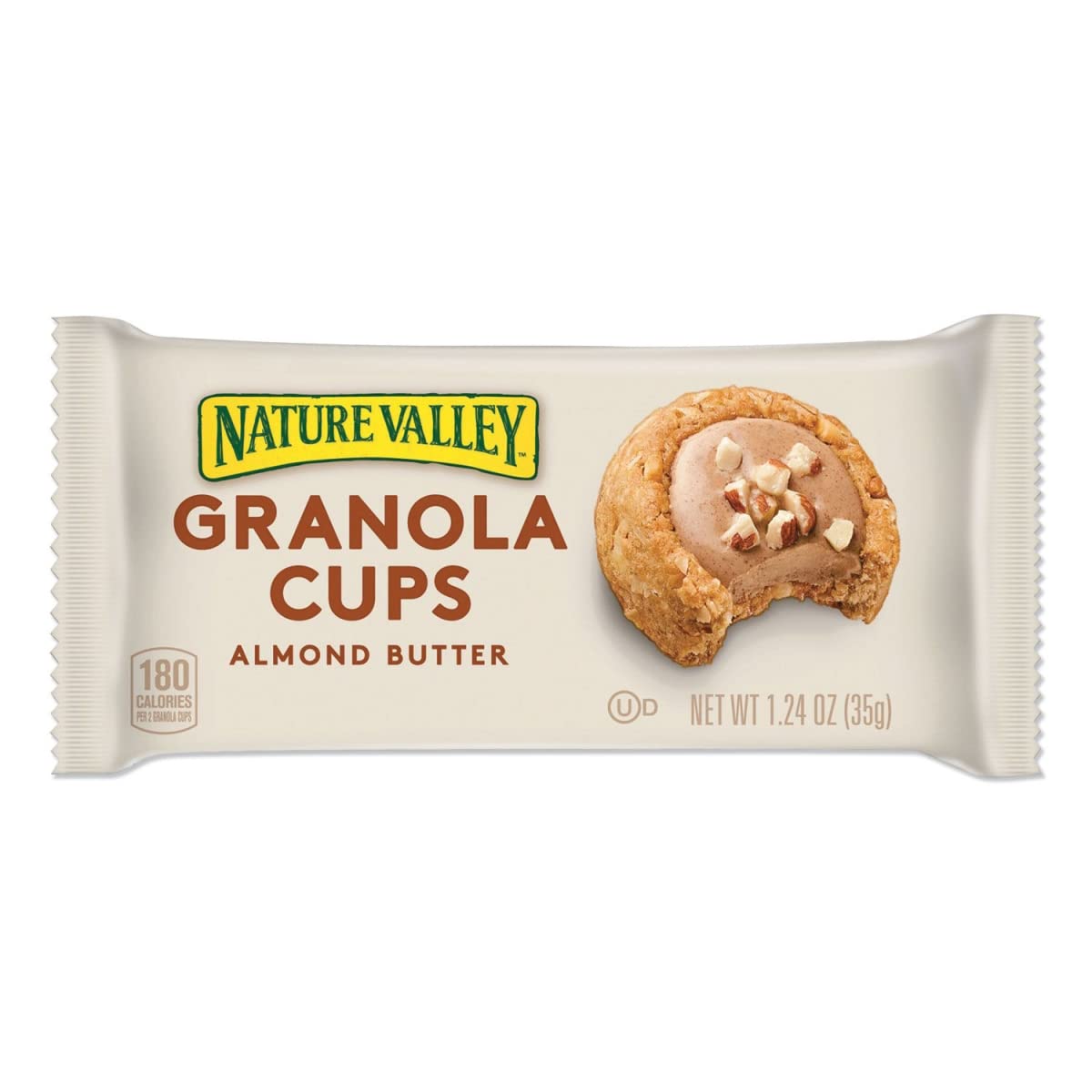 General Mills GEM49134 Almond Butter Granola Cups 1.24 oz (35g) - Healthy On-the-Go Snack for Breakfast, Hiking & Office