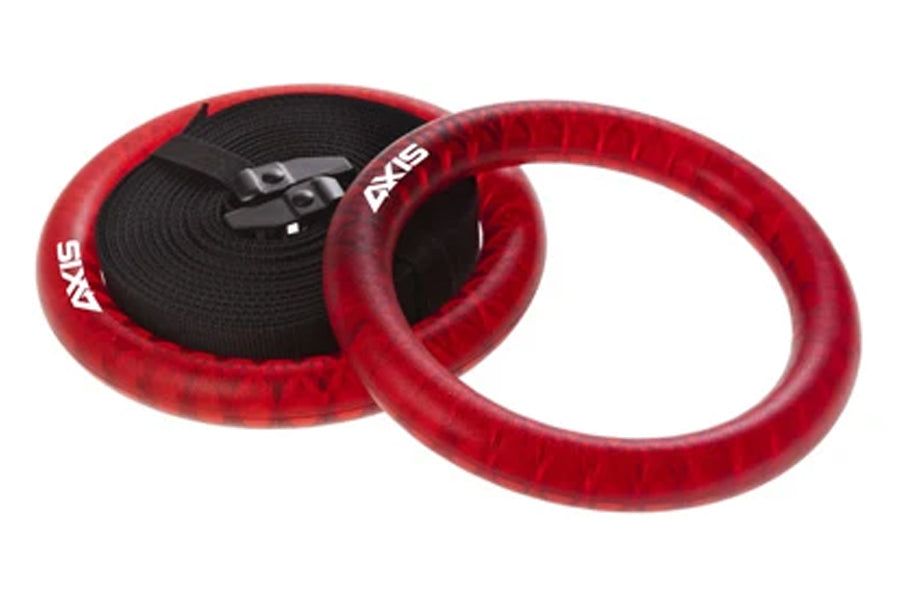 Warrior Axis Adjustable Gym Rings for CrossFit, Calisthenics & Home Workouts - Heavy Duty Wooden Gymnastic Rings with Straps for Strength Training & Fitness
