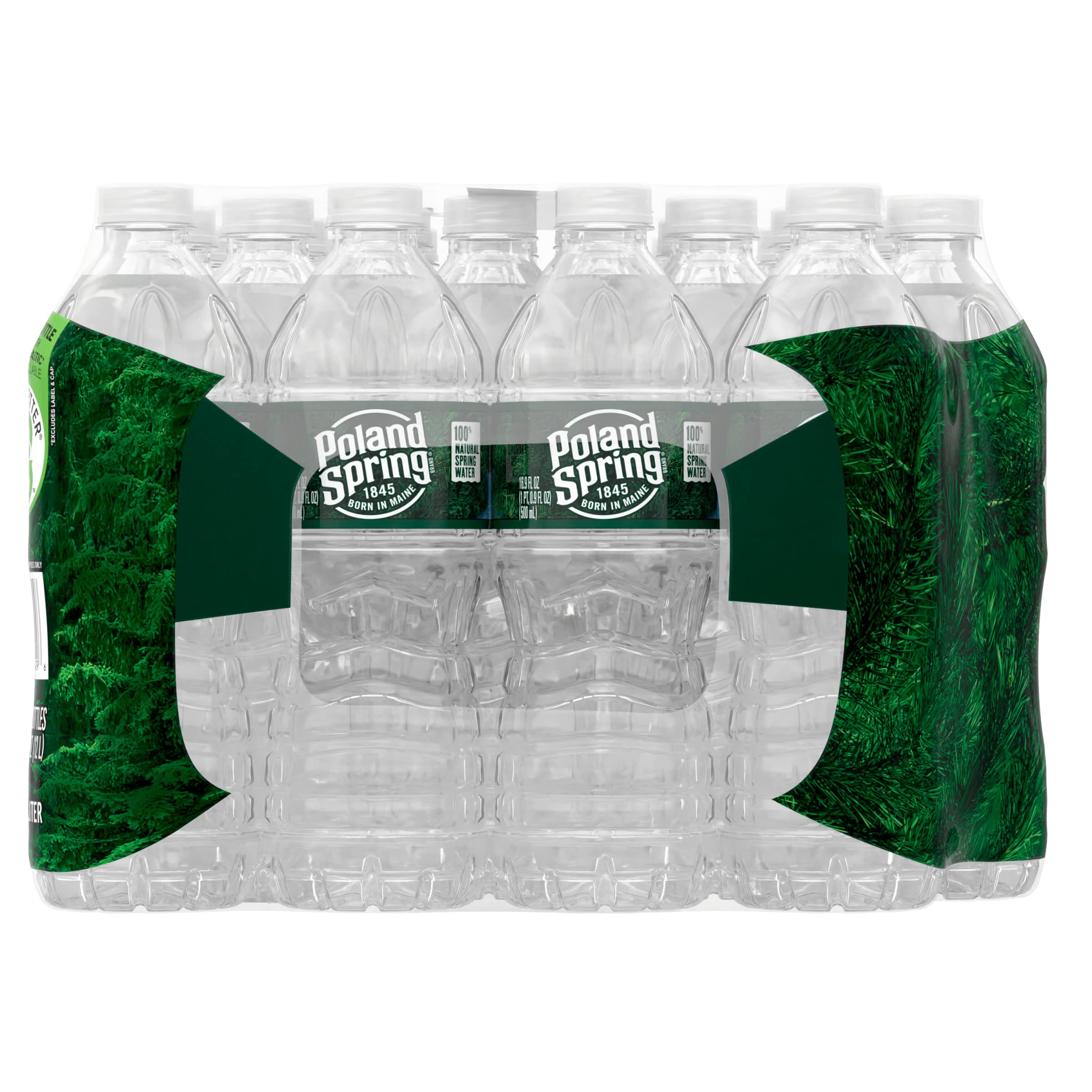 Poland Spring 100% Natural Spring Water, 16.9 fl oz Bottles (24 Pack) - BPA Free, Non-Deposit, Pure Hydration for Home, Office, Gym & Outdoor Activities