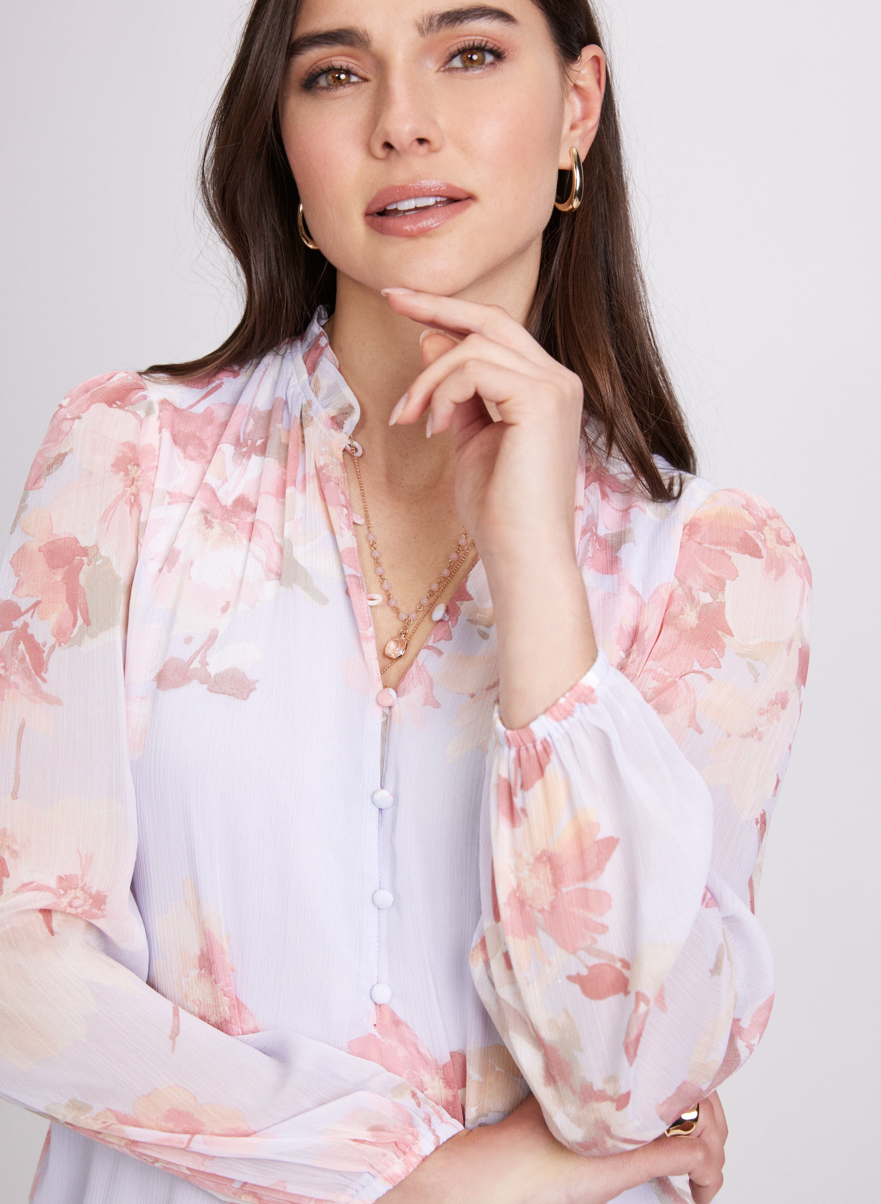 Floral Print Blouse for Women - Elegant Flowy Summer Tops - Boho Chic Casual Shirt - Perfect for Office, Date Night & Vacation Outfits