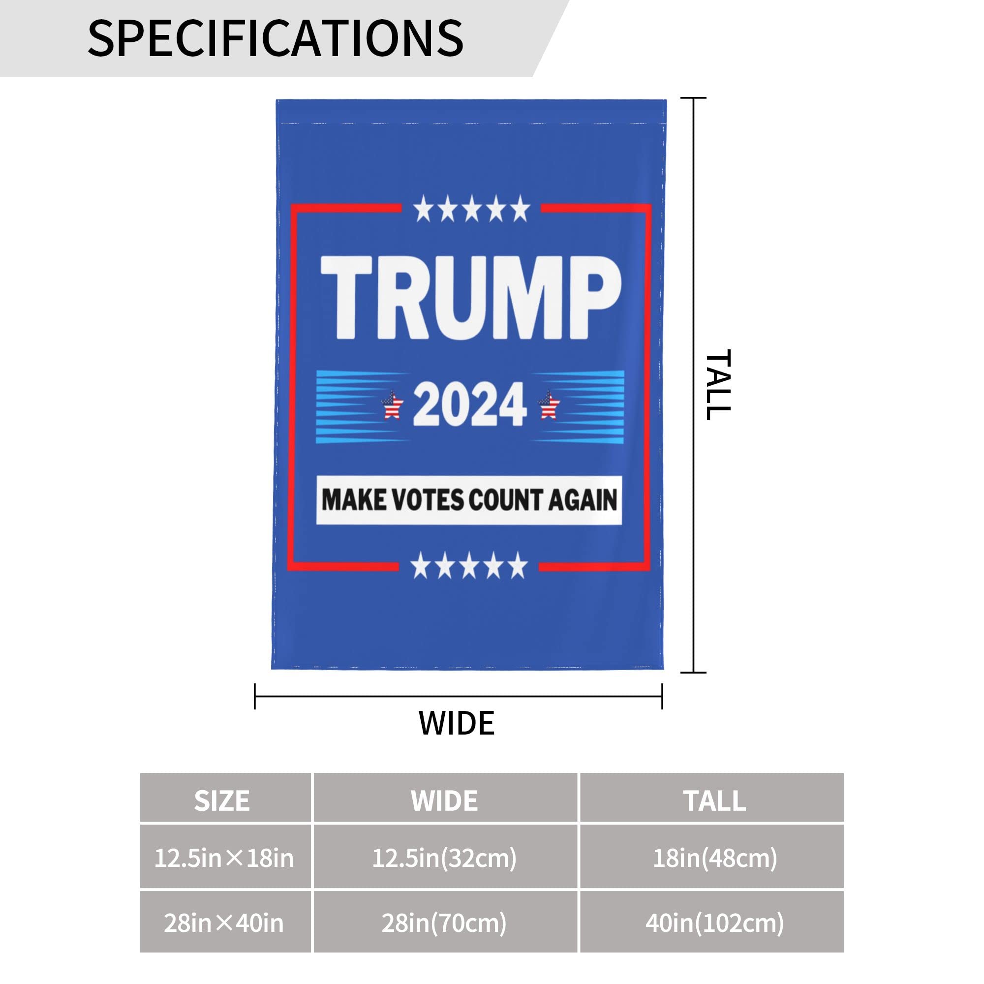 Trump 2024 Flag - Double Sided 12.5