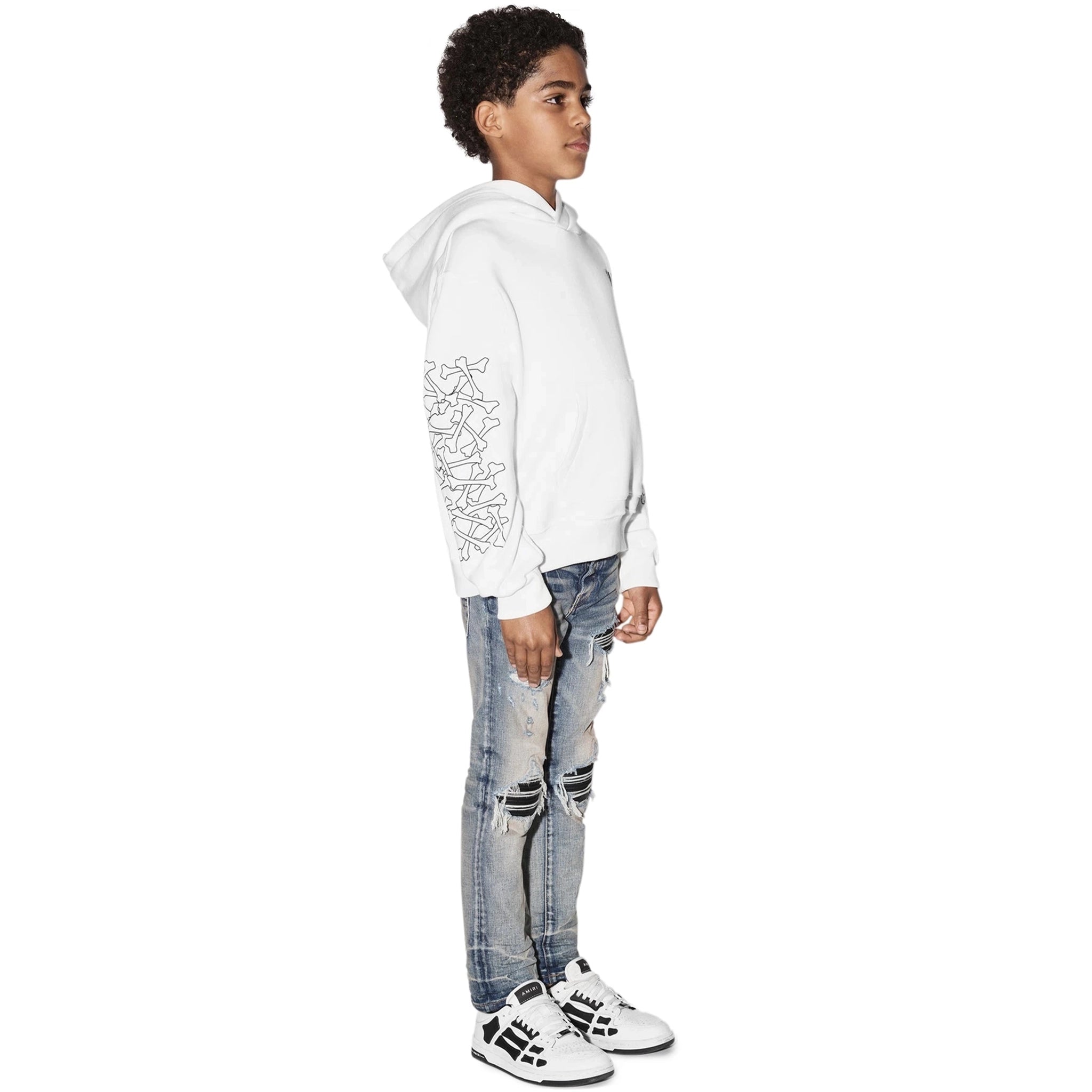 Amiri Kids Bones White Hoodie - Stylish & Comfortable Pullover for Boys & Girls - Perfect for Casual Wear, School & Outdoor Activities