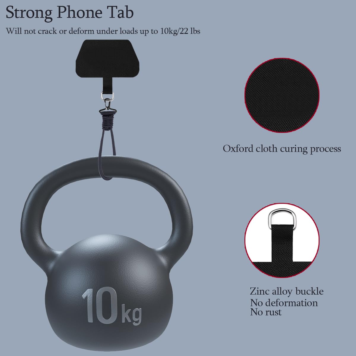 2 Pack Phone Tether Tabs for iPhone - Universal Phone Strap & Lanyard Attachment - Compatible with Most Phone Cases - Perfect for Gym, Travel, Work & Outdoor Activities