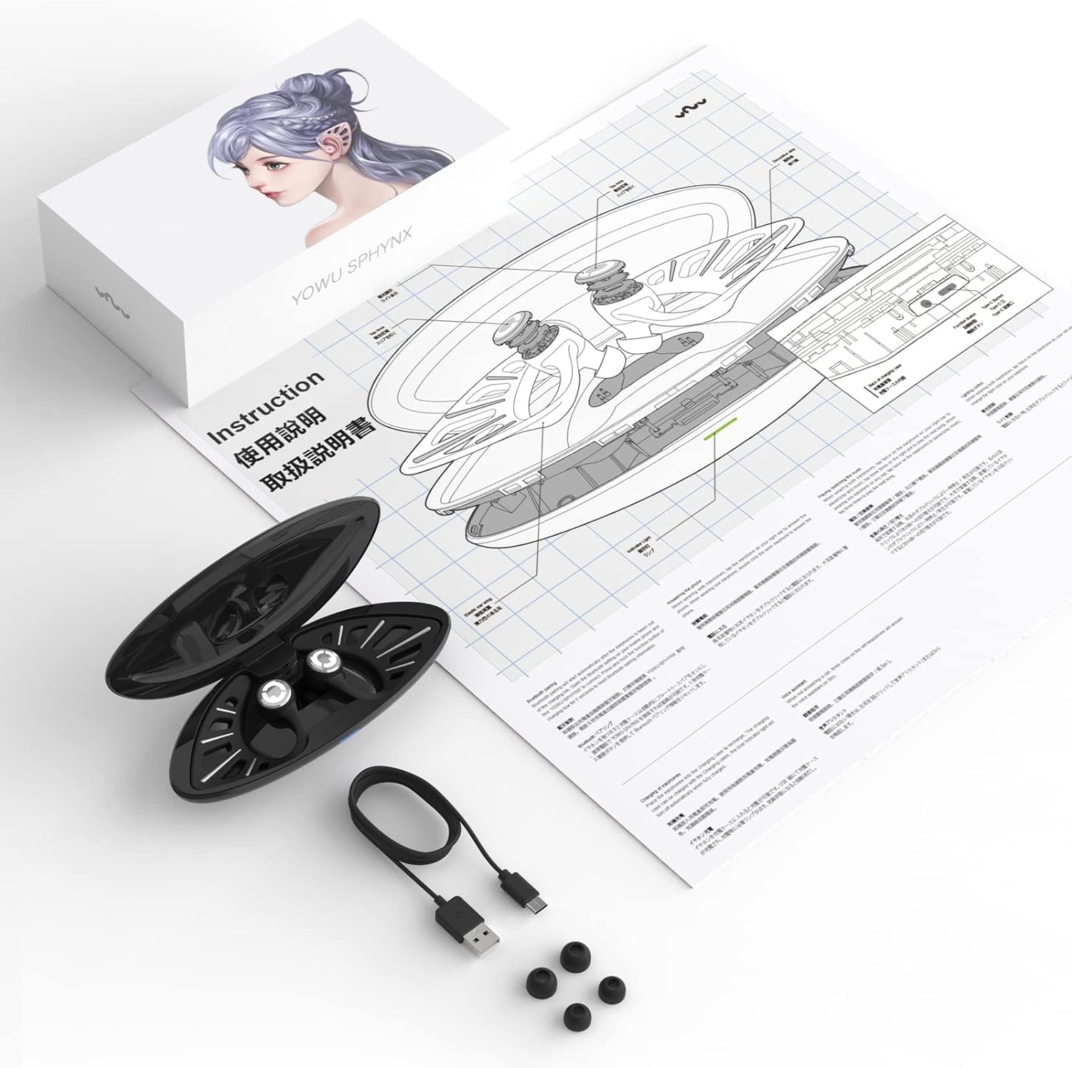 Wireless Bluetooth 5.0 Elf Ear Headphones with RGB Lighting - 10 Color Options, App Control, IPX4 Water Resistant Earbuds, Cute In-Ear Design with Charging Case - Perfect Gift for Egirls & Cosplay (White) - Great for Gaming, Streaming & Daily Use