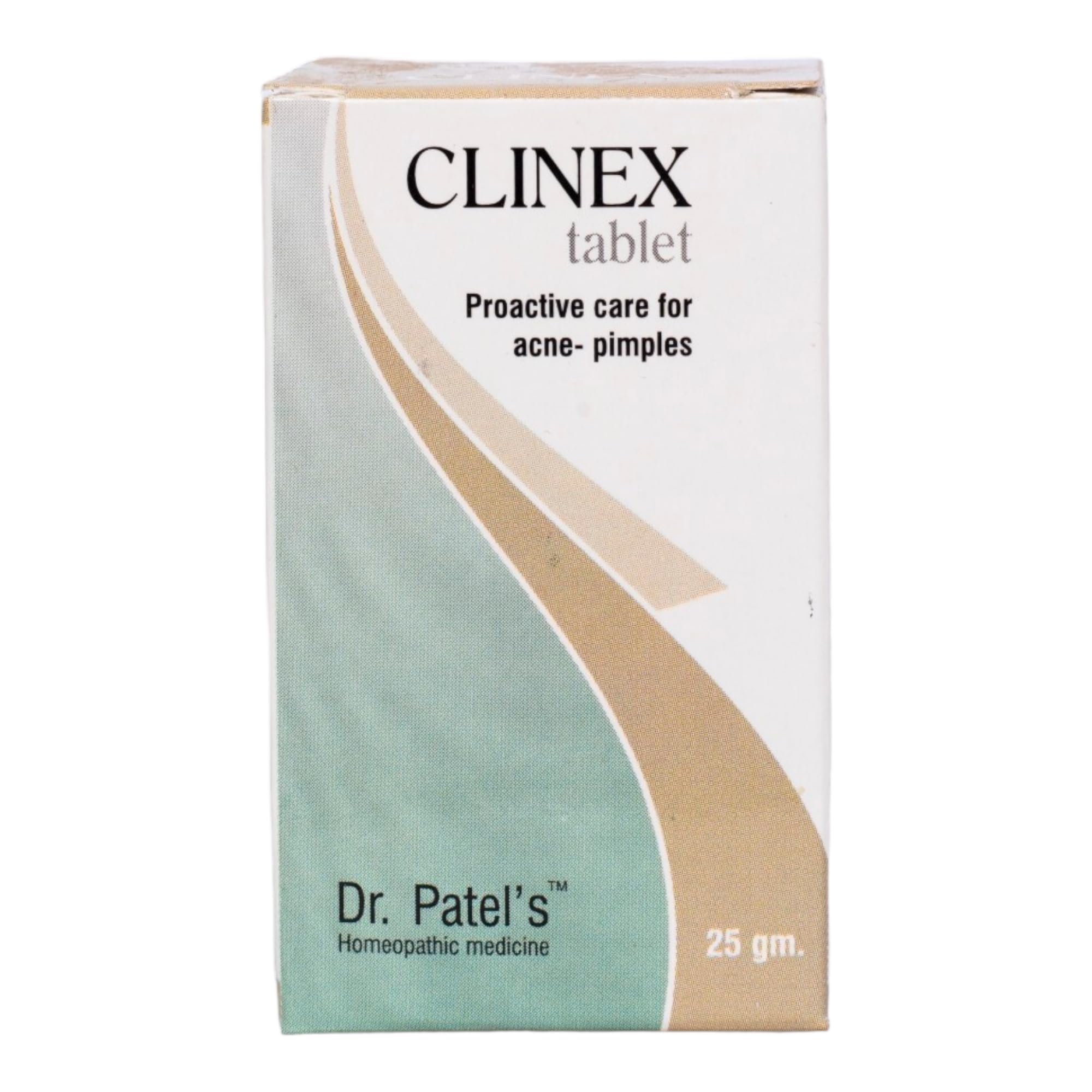 Dr. Patel's Homeopathic Clinex Tablet for Acne Treatment | Pimple & Blemish Control | Reduce Scars & Pigmentation | Clear & Healthy Skin Solution - 25g | Perfect for Daily Skincare Routine & Teenage Acne Problems