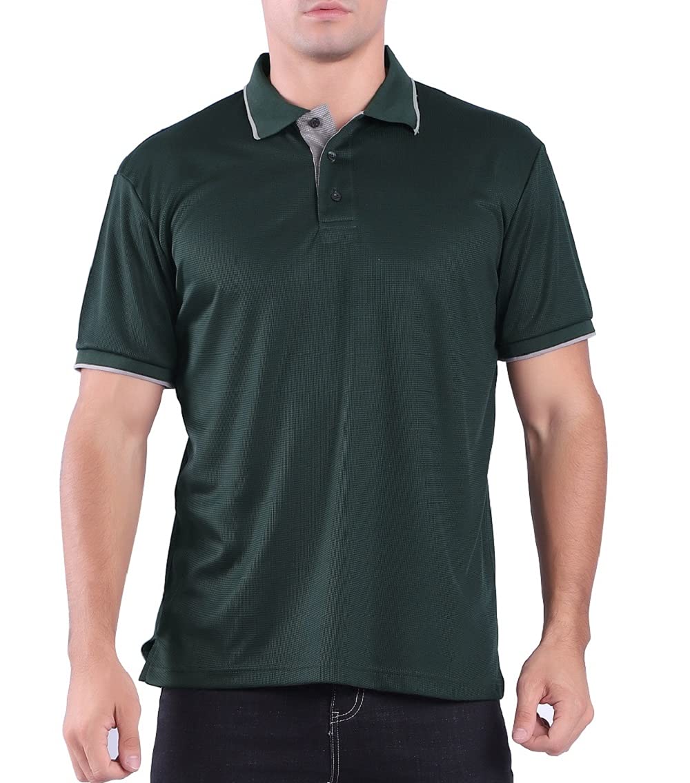 Facitisu Men's Performance Polo Shirts - Moisture Wicking Active Short Sleeve Shirt for Workout, Golf & Casual Wear | Breathable & Quick-Dry for Sports & Outdoor Activities