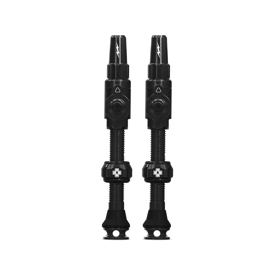 Muc Off Big Bore Lite Large Tubeless Valve Presta 45mm Black Pair - High Performance Tubeless Bike Valves for Mountain & Road Bikes - Perfect for Off-Road Cycling and High-Speed Riding