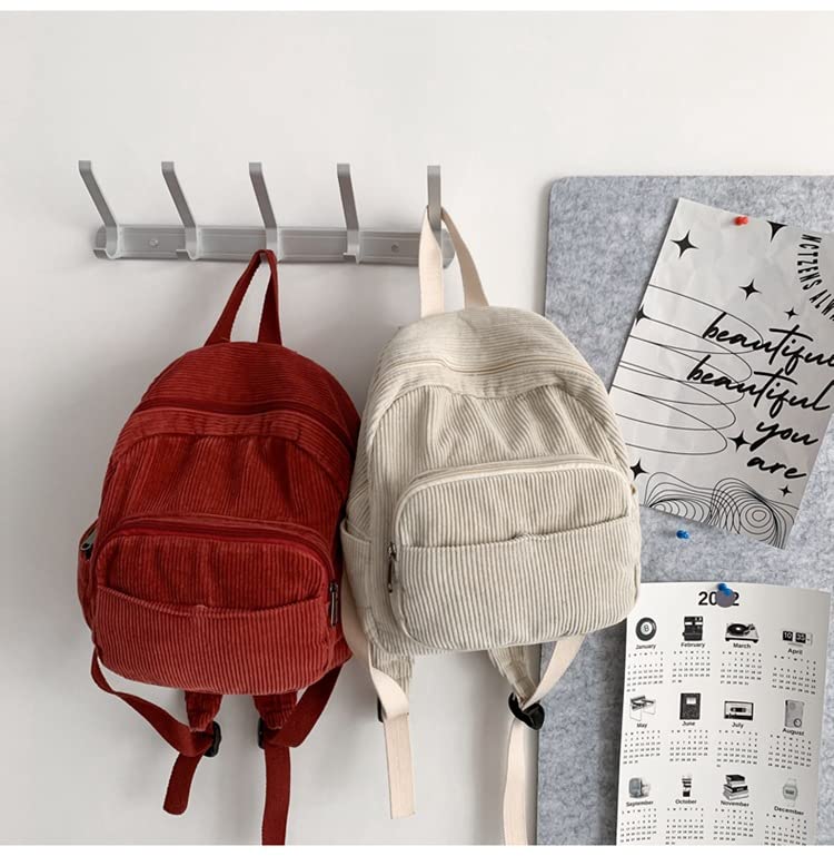 GGOOB Small Cute Mini Backpack Purse for Women - Aesthetic Corduroy Tiny Bookbag - Perfect for Travel, School & Everyday Use