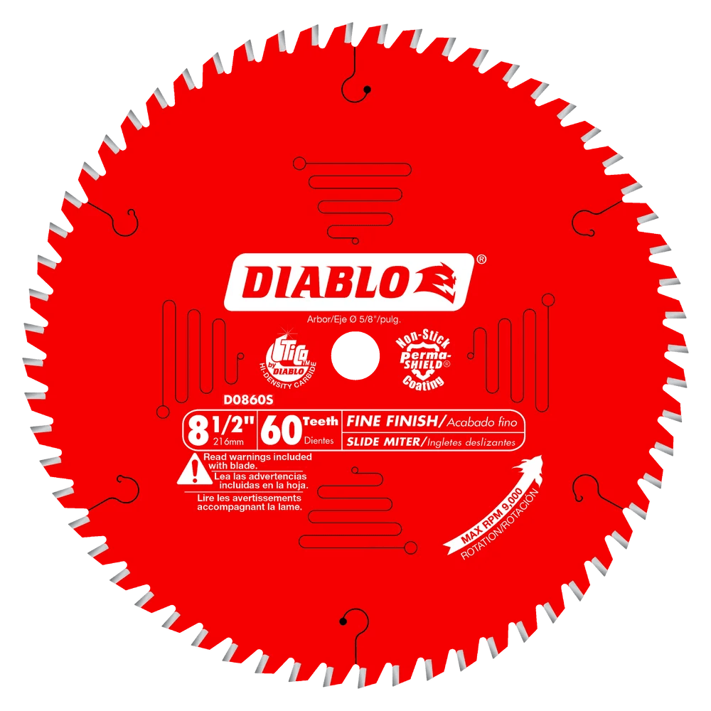 8 1/2 Inch x 60 Tooth Fine Finish Saw Blade - 5 Pack | Premium Circular Saw Blades for Woodworking, Plywood & MDF Cutting | Perfect for DIY Projects & Professional Carpentry