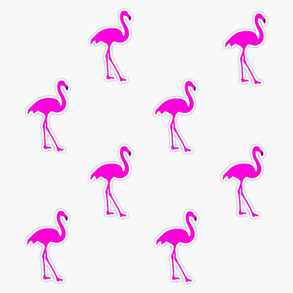 Waterproof Pink Flamingo Vinyl Sticker - 5
