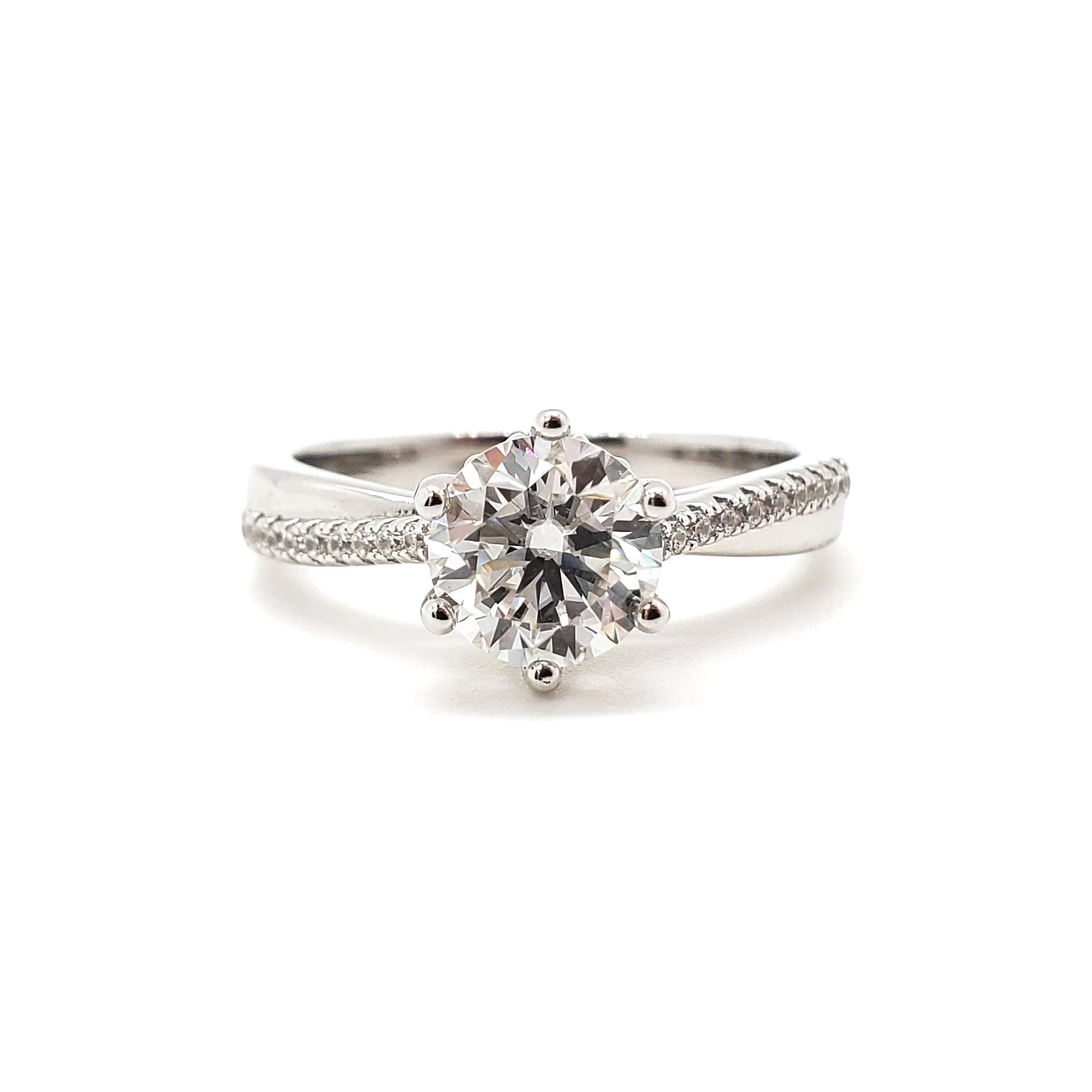 1.1 CTW Moissanite Engagement Ring for Women - Simulated Diamond Promise Ring, Wedding Band, Anniversary Gift - Perfect for Proposals, Bridal Jewelry & Special Occasions