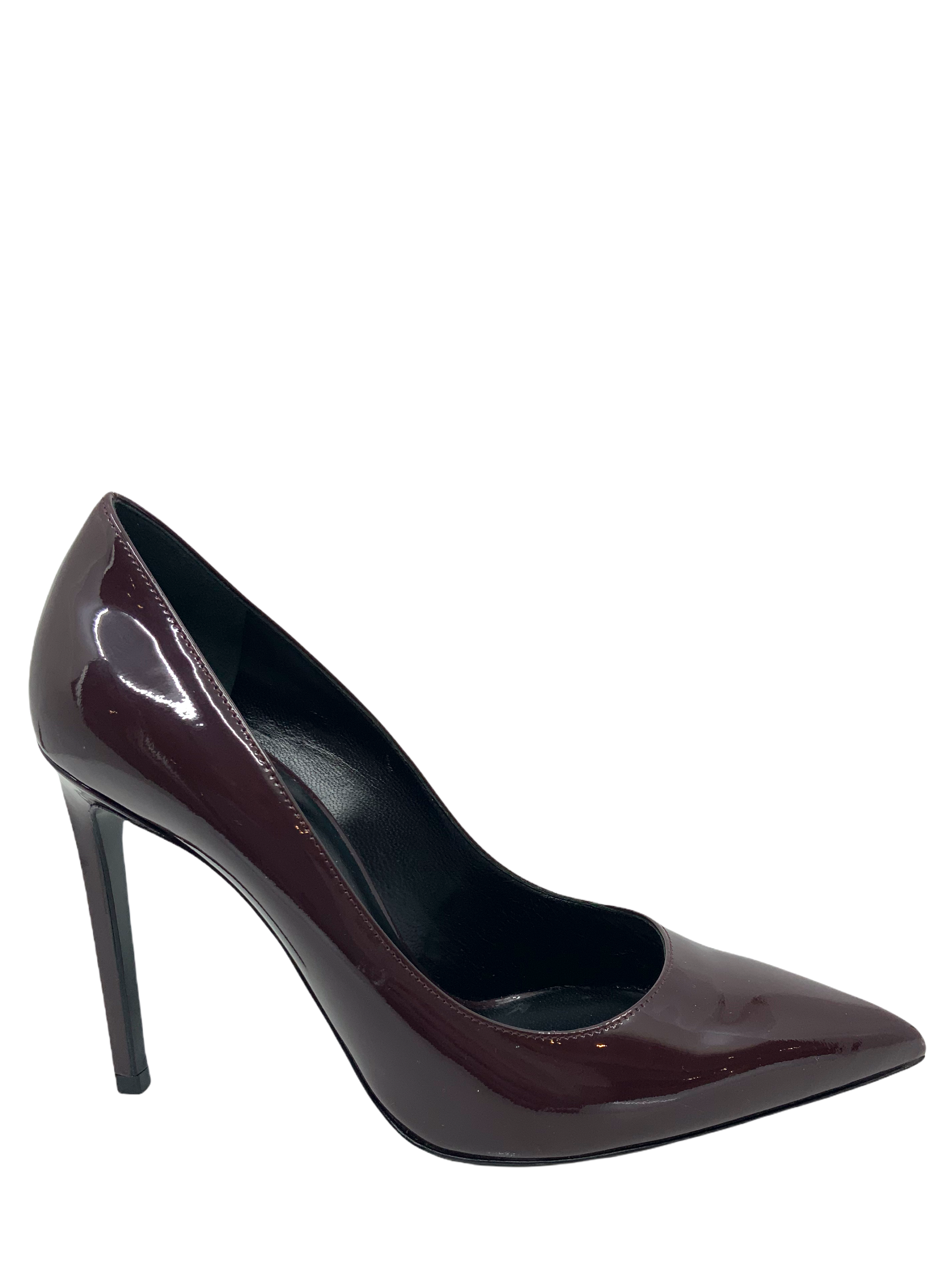 Saint Laurent Patent Leather Pointed Toe Pumps - Women's Size 7 (US) | Luxury High Heels for Evening Parties & Formal Events