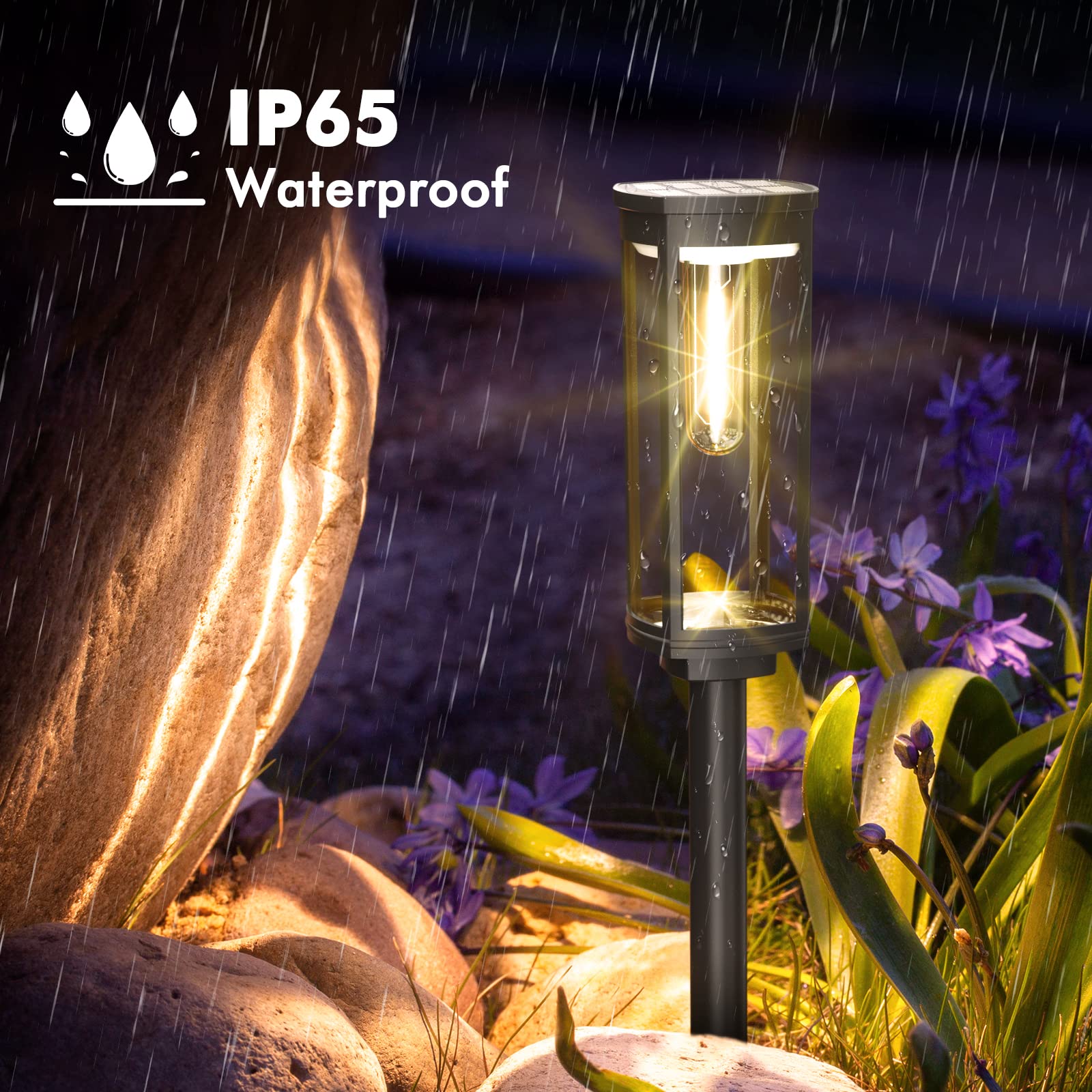 Solar Pathway Lights Outdoor 6 Pack - Waterproof Solar Walkway Lights for Driveway, Lawn, Patio & Yard | Bright LED Landscape Lighting for Garden, Sidewalk & Outdoor Decor | Energy-Efficient Solar Powered Lights for Nighttime Safety & Ambiance