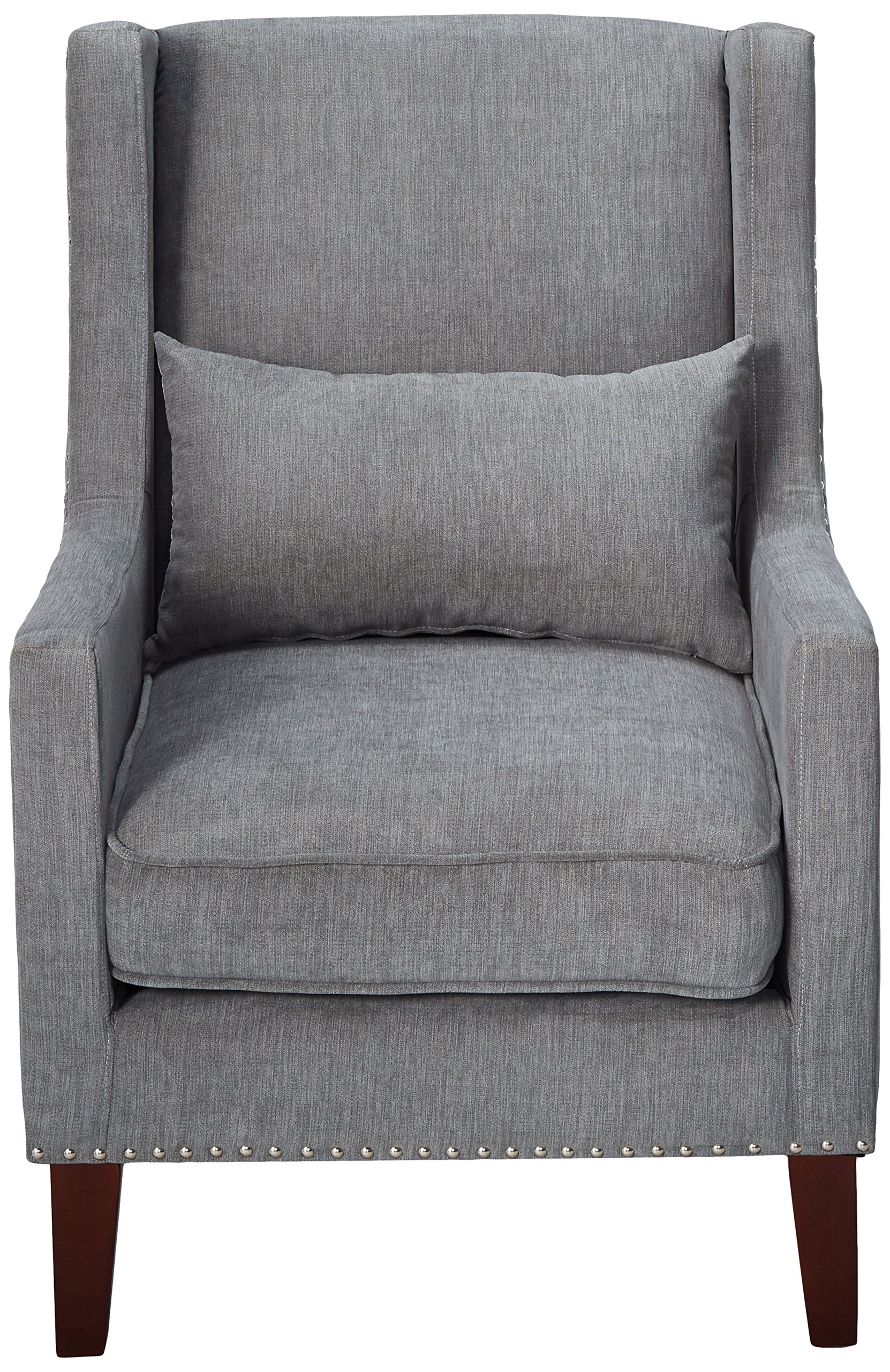 247SHOPATHOME Modern Grey Living Room Chairs - Comfortable Lounge Chairs for Home, Office & Reading Nook - Soft Fabric Accent Chairs with Sturdy Metal Legs (Set of 2)
