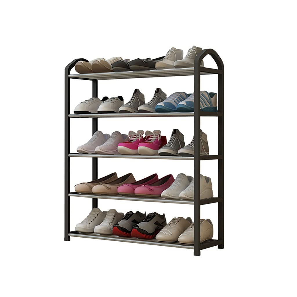 5-Tier Shoe Rack Organizer for 20 Pairs - Space Saving Black Shoe Shelf for Bedroom, Hallway & Closet - Durable Shoe Storage Solution for Home Organization (Perfect for Small Spaces & Shoe Collection Display)