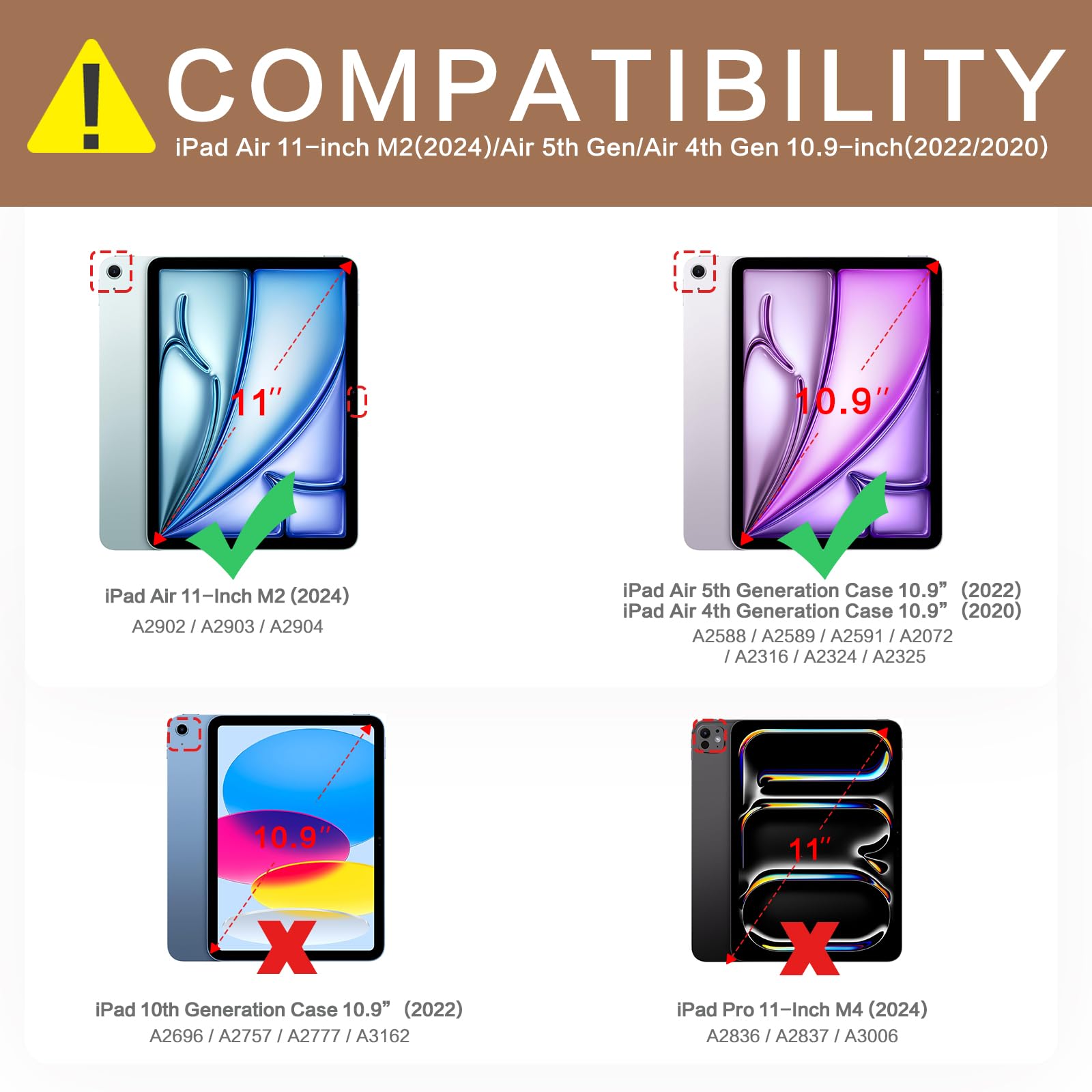 Premium iPad Air 5th/4th Gen Case (2024 M2 11-inch/10.9-inch) - Multi-Angle Stand Cover with Auto Wake/Sleep | Sky Deer Design | Perfect for Work, Travel & Home Use
